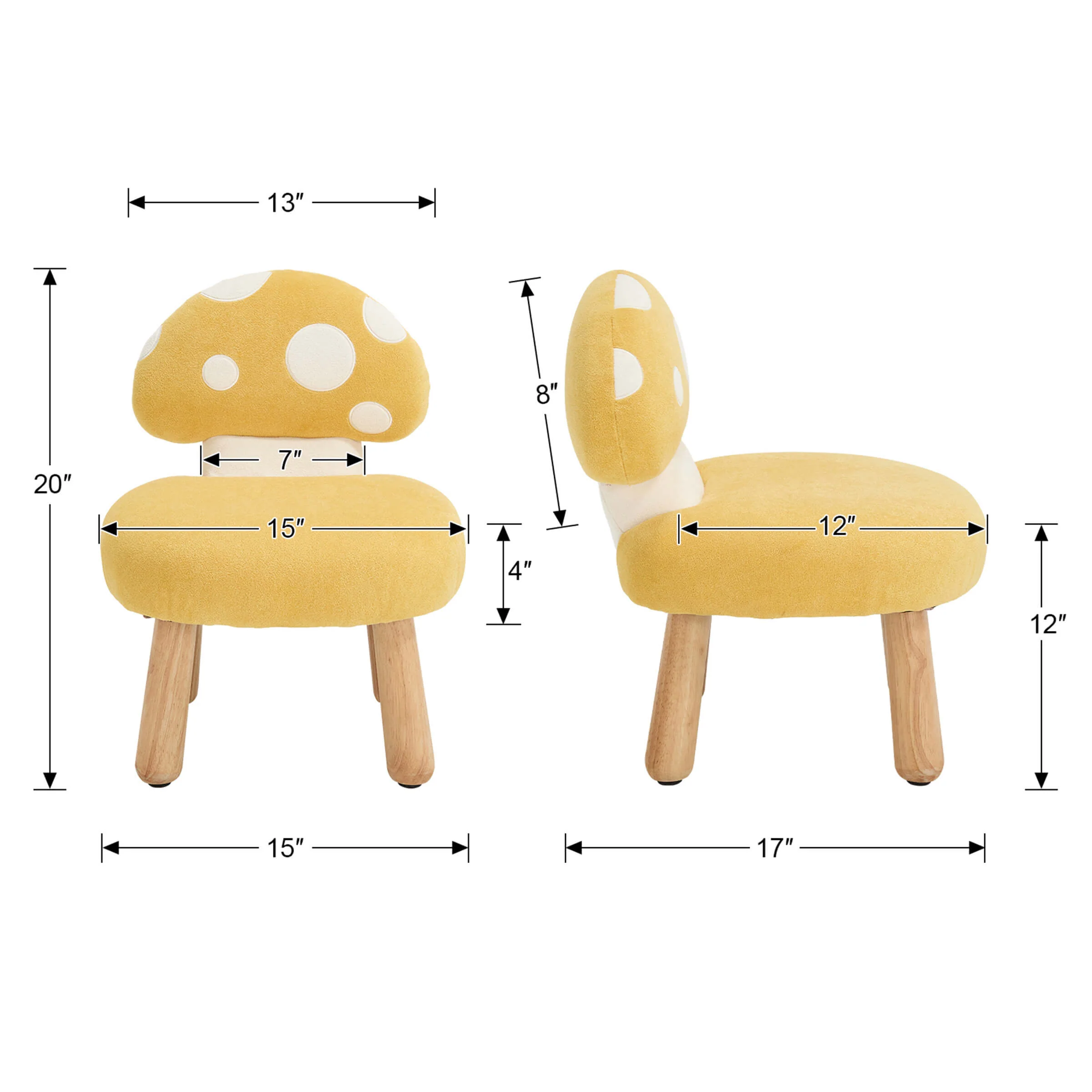 Soft Mushroom Shape Chenille Kids Chair - 4010KC - Image 18