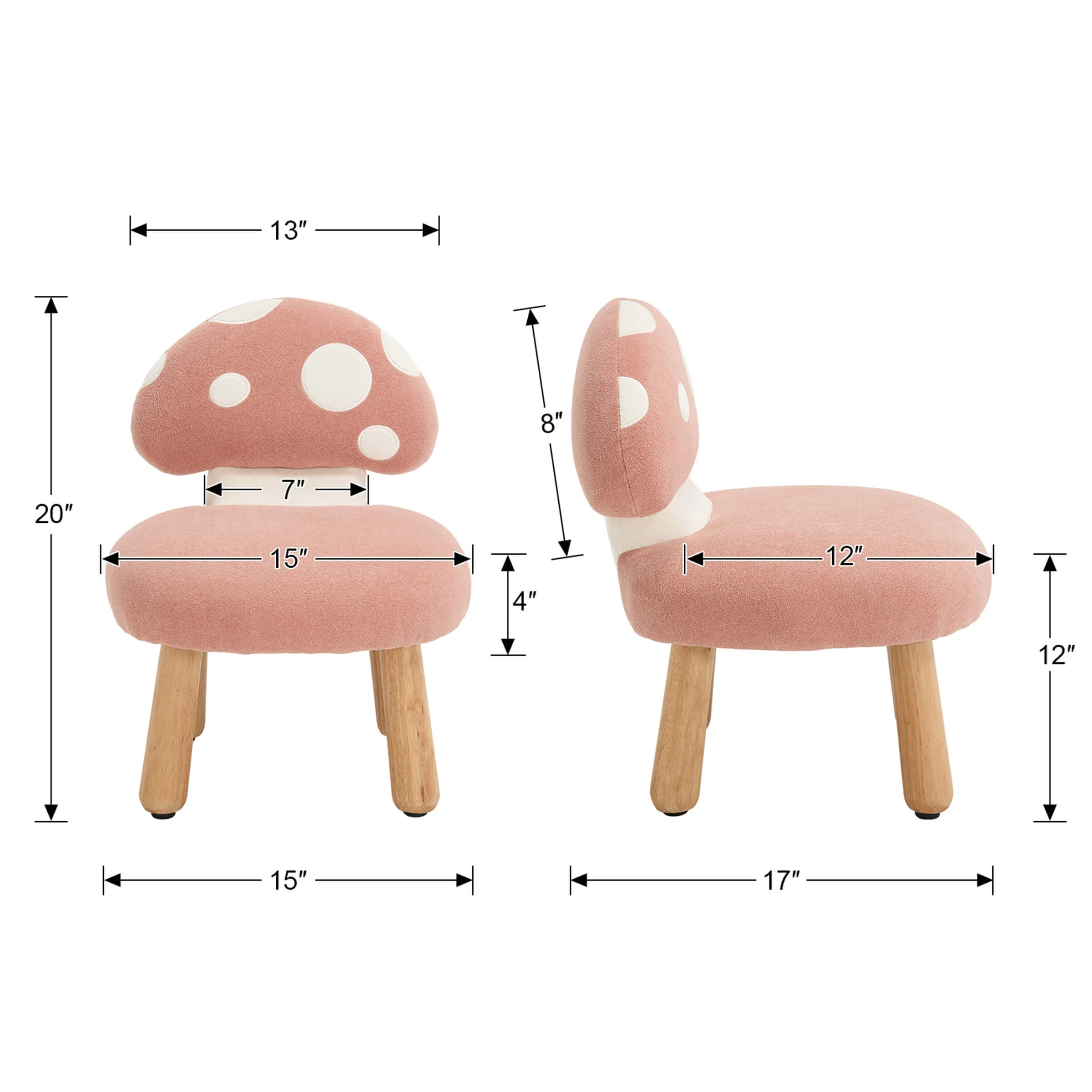 Soft Mushroom Shape Chenille Kids Chair - 4010KC - Image 6