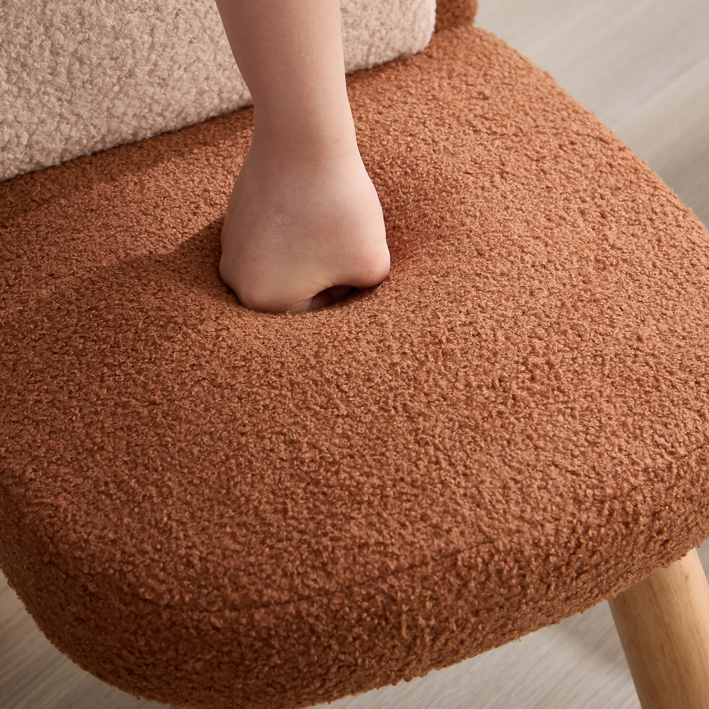 Soft Round Shape Sherpa Kids Chair - 4016KC - Image 11
