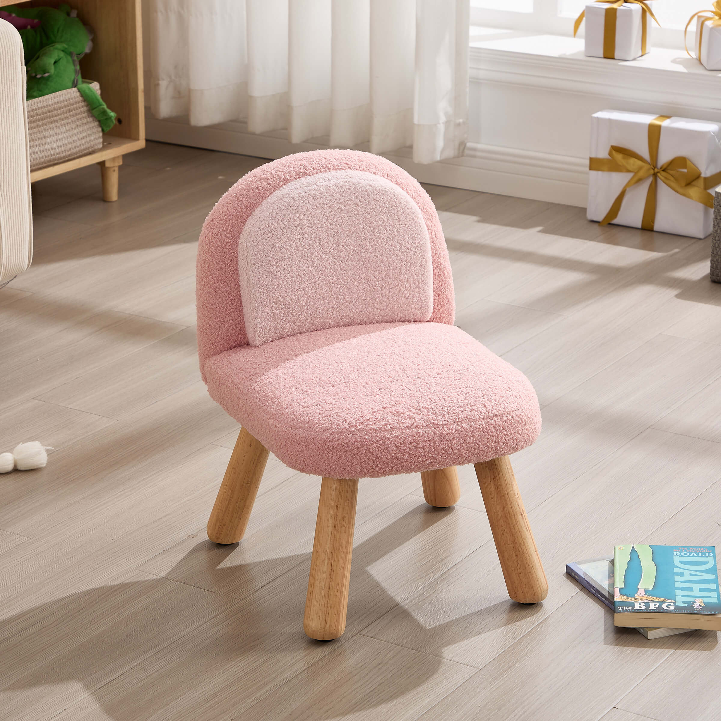 Soft Round Shape Sherpa Kids Chair - 4016KC - Image 15