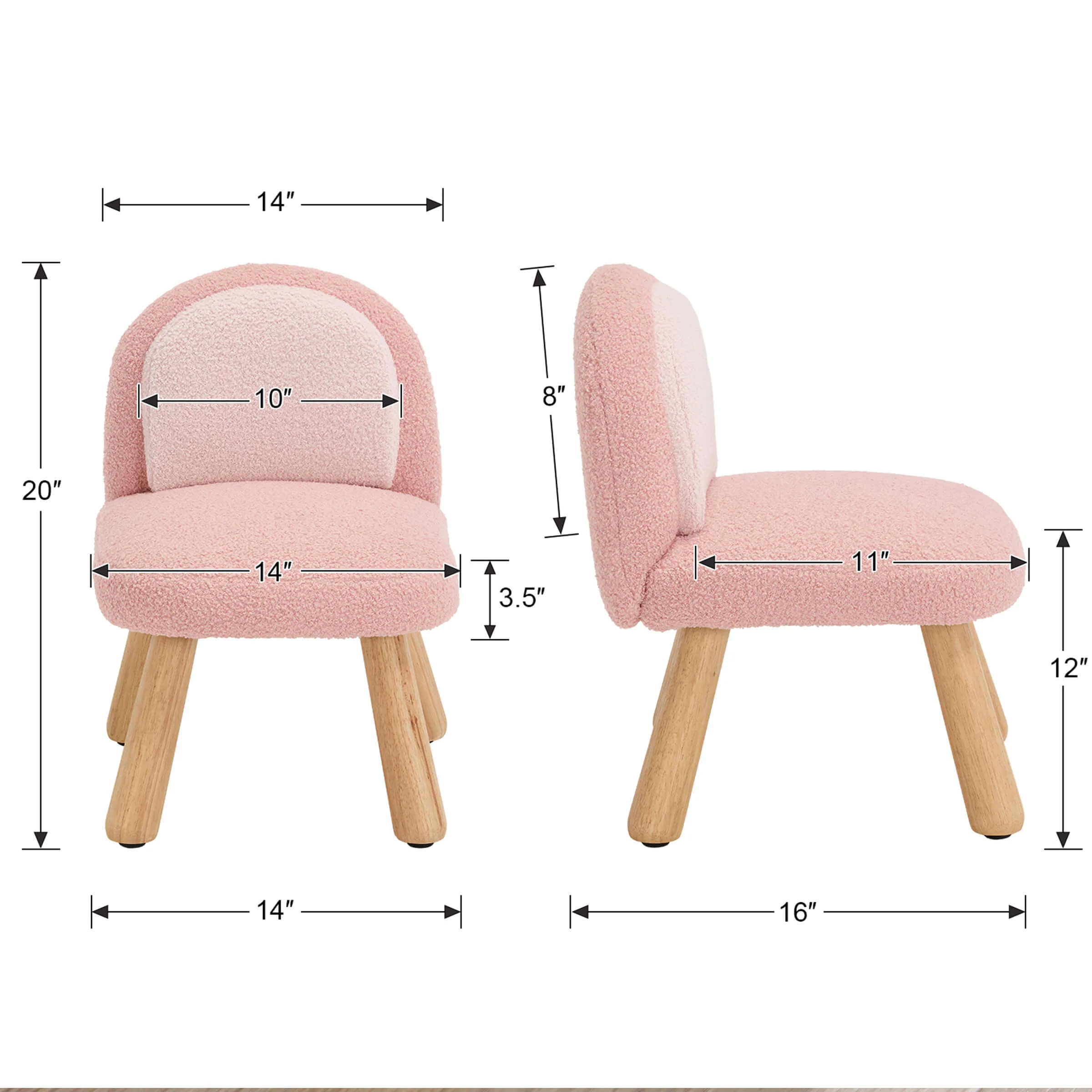 Soft Round Shape Sherpa Kids Chair - 4016KC - Image 21