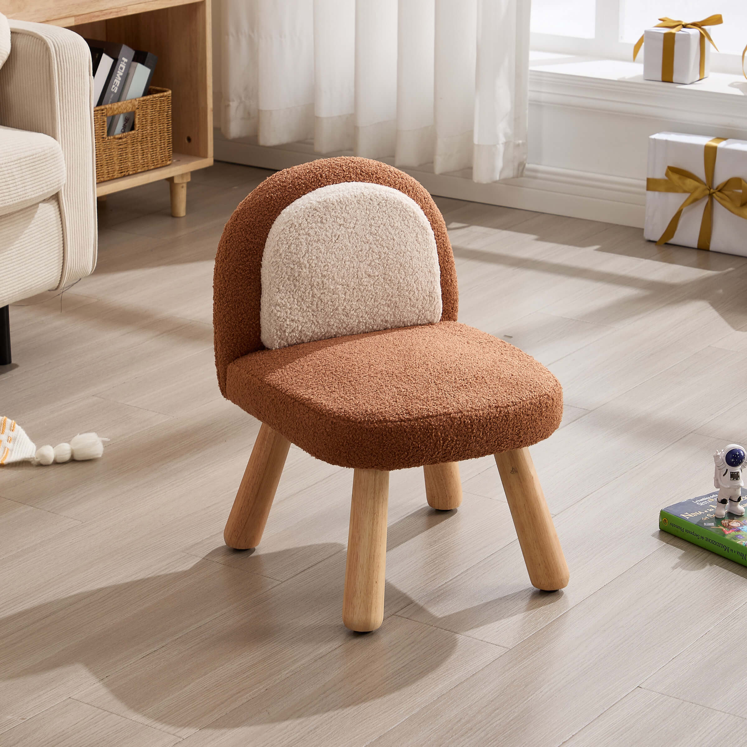Soft Round Shape Sherpa Kids Chair - 4016KC - Image 8