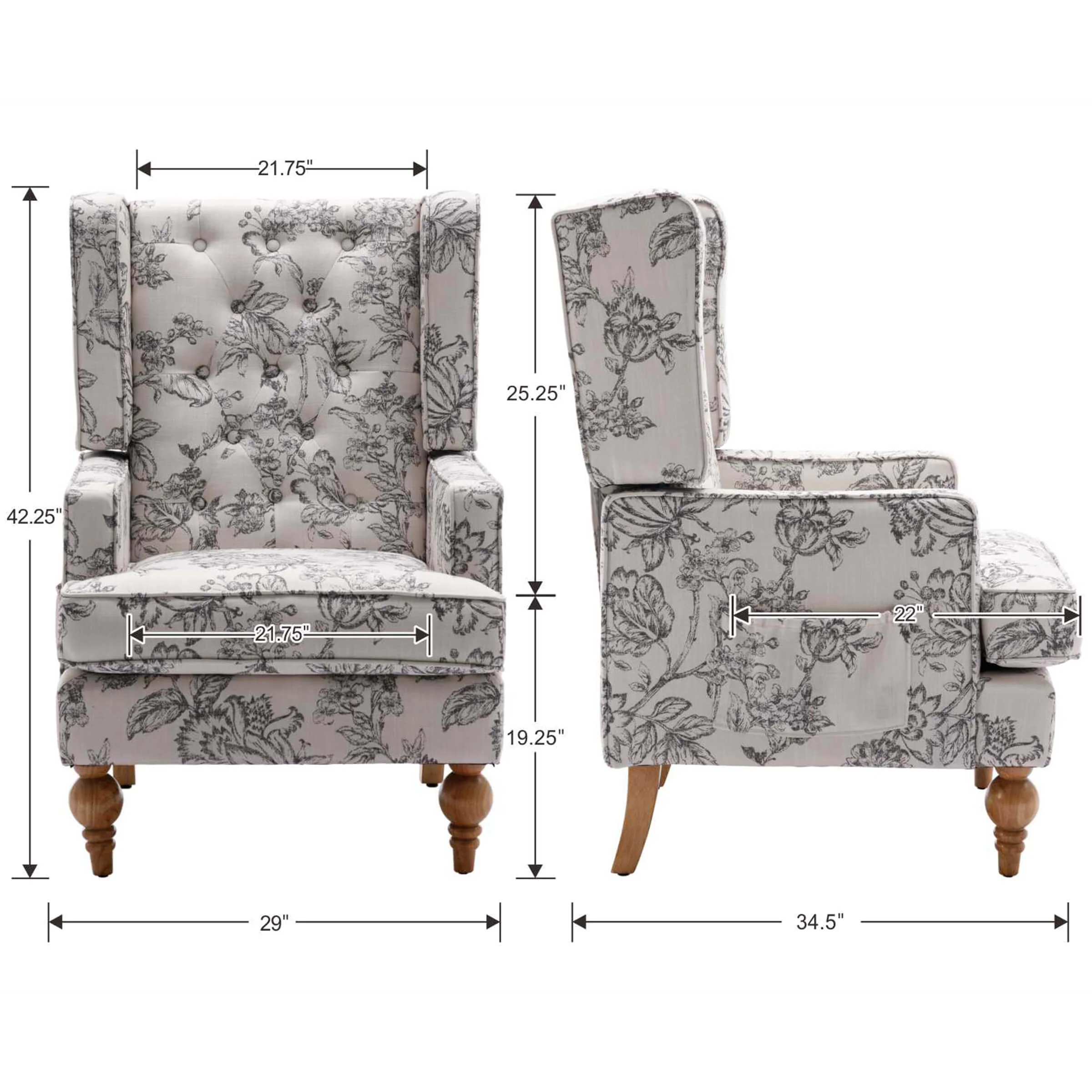Tufted Accent Chair 1 PCS - 8144AC - Image 12