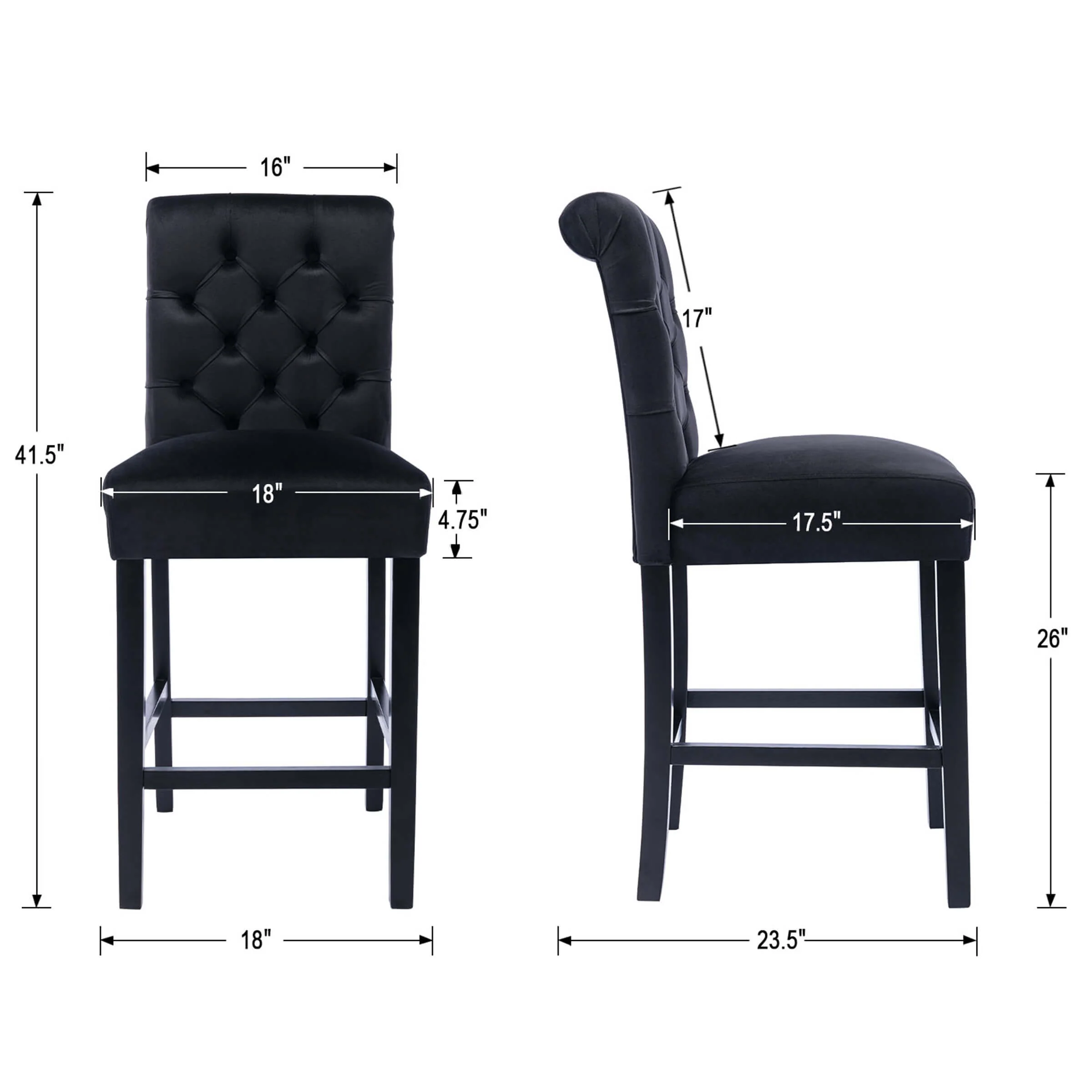 Tufted Counter Height Bar Stools Set of 2 - 8335CS - Image 21