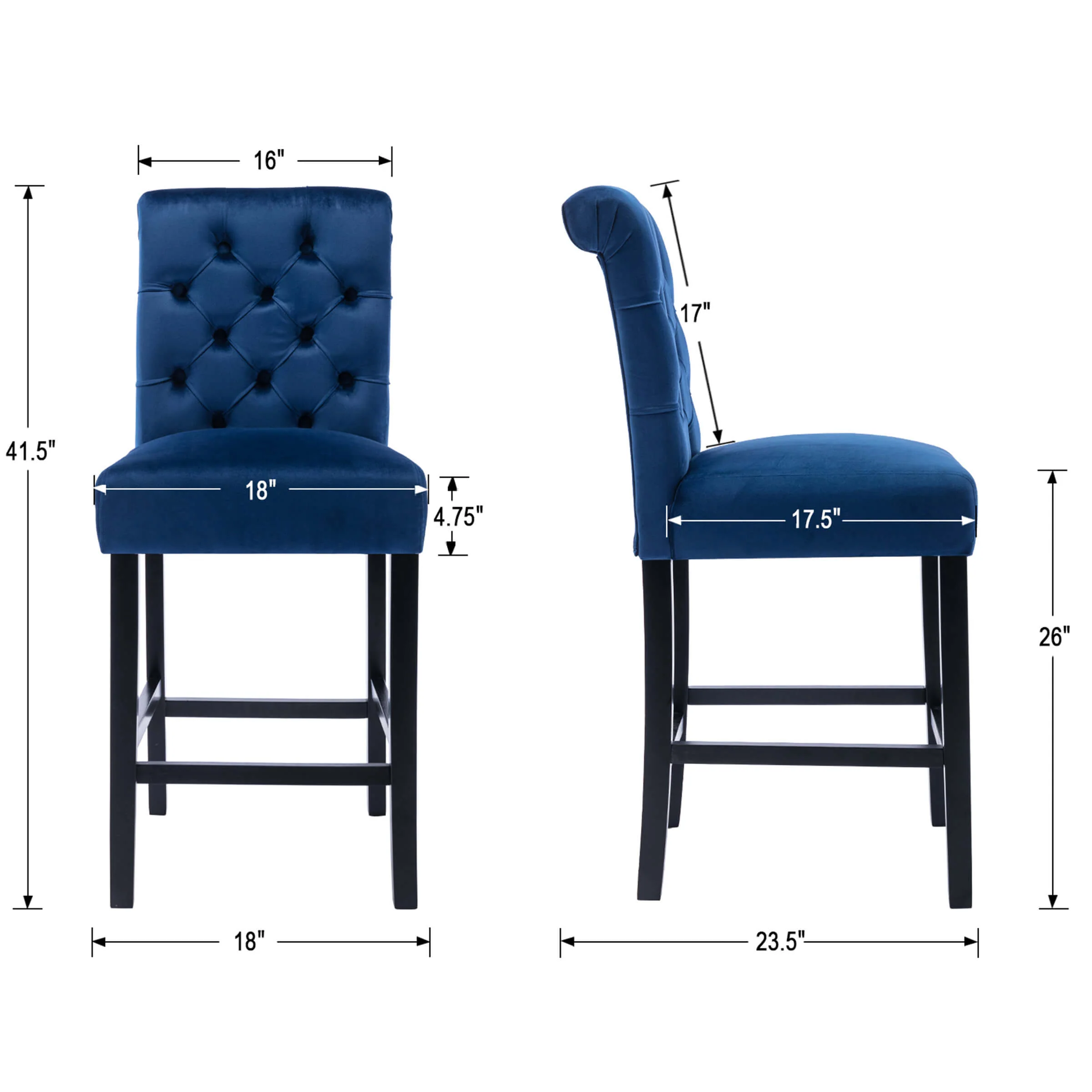 Tufted Counter Height Bar Stools Set of 2 - 8335CS - Image 29