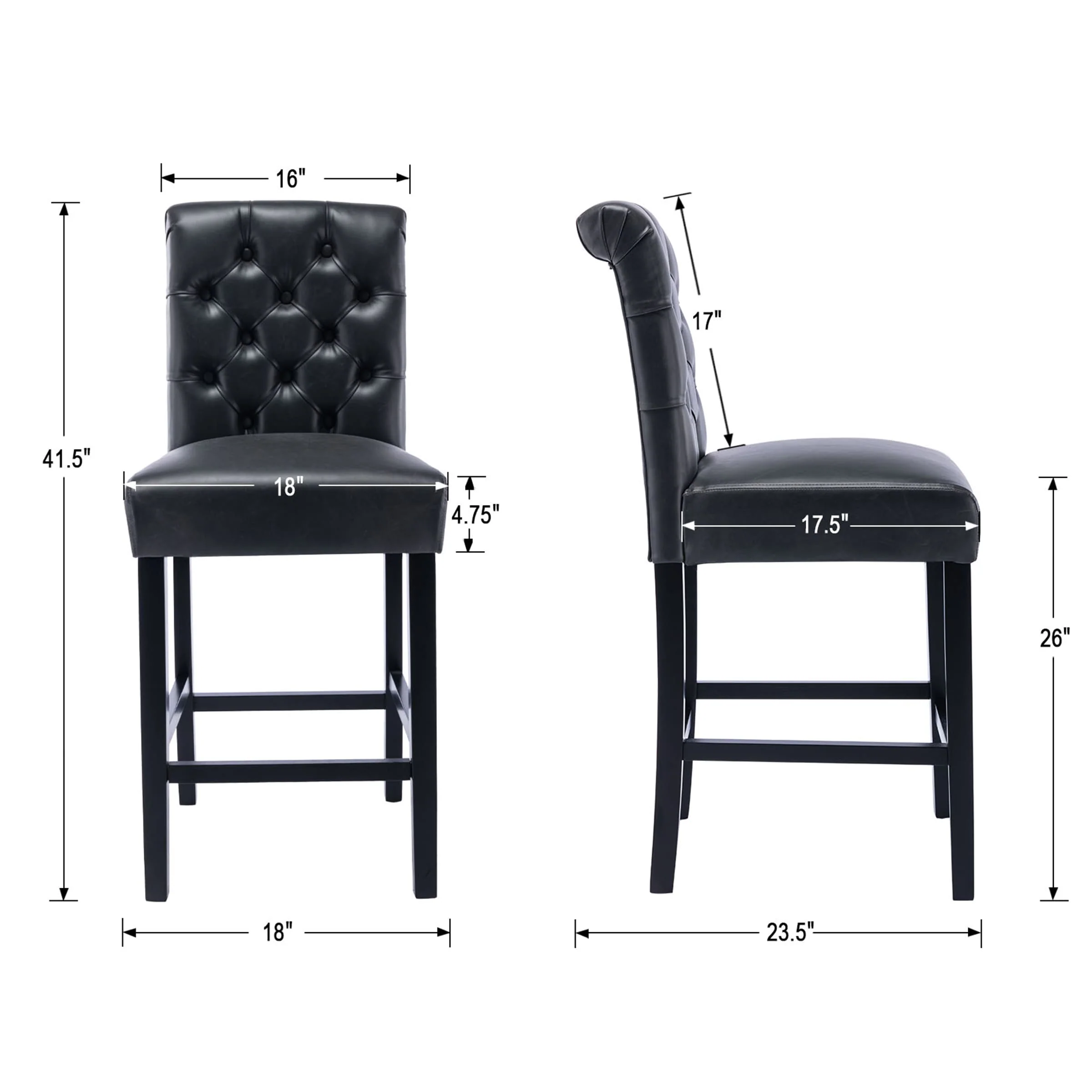 Tufted Counter Height Bar Stools Set of 2 - 8335CS - Image 7