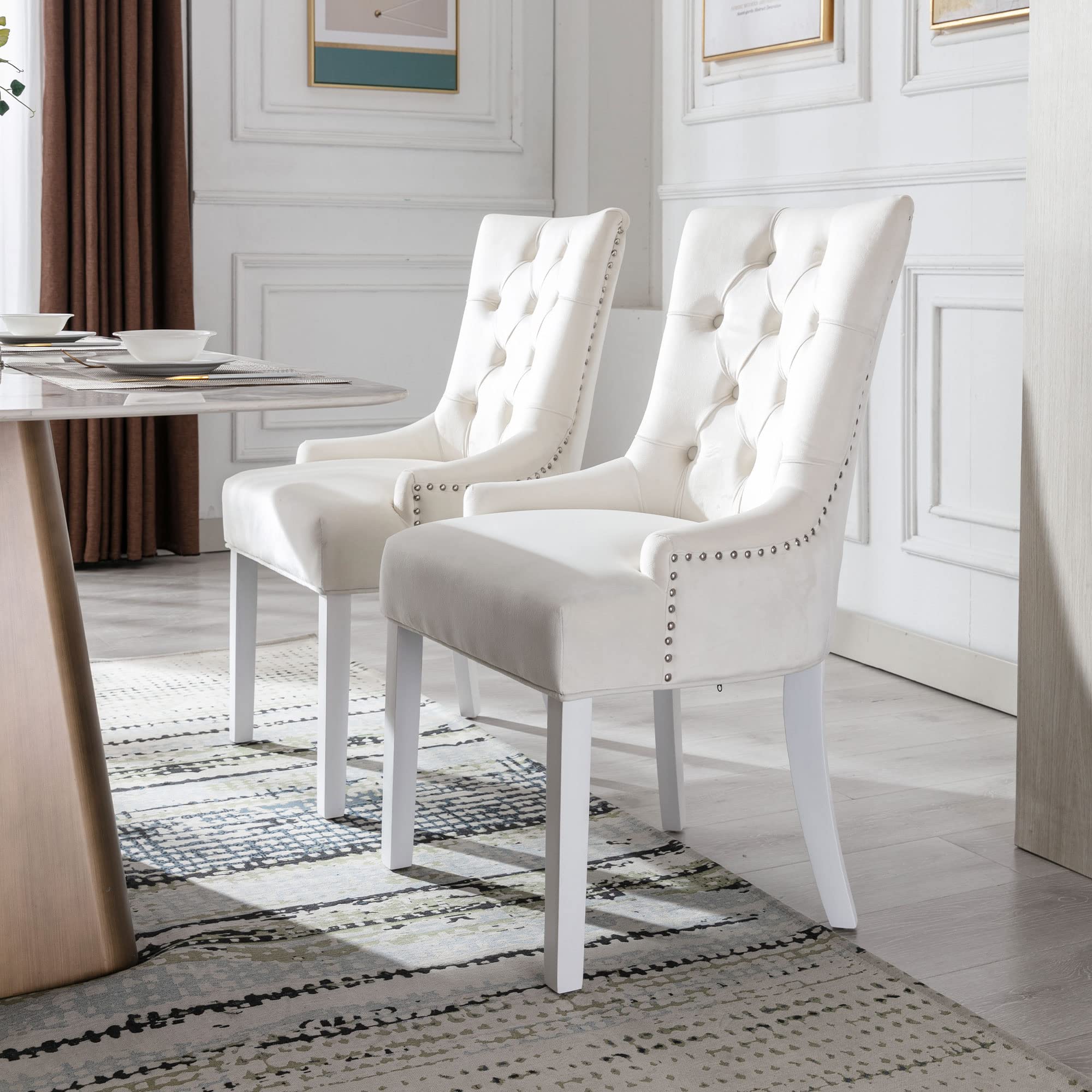 Tufted Velvet Kitchen Chairs Set of 2 - 8338DC - Image 16