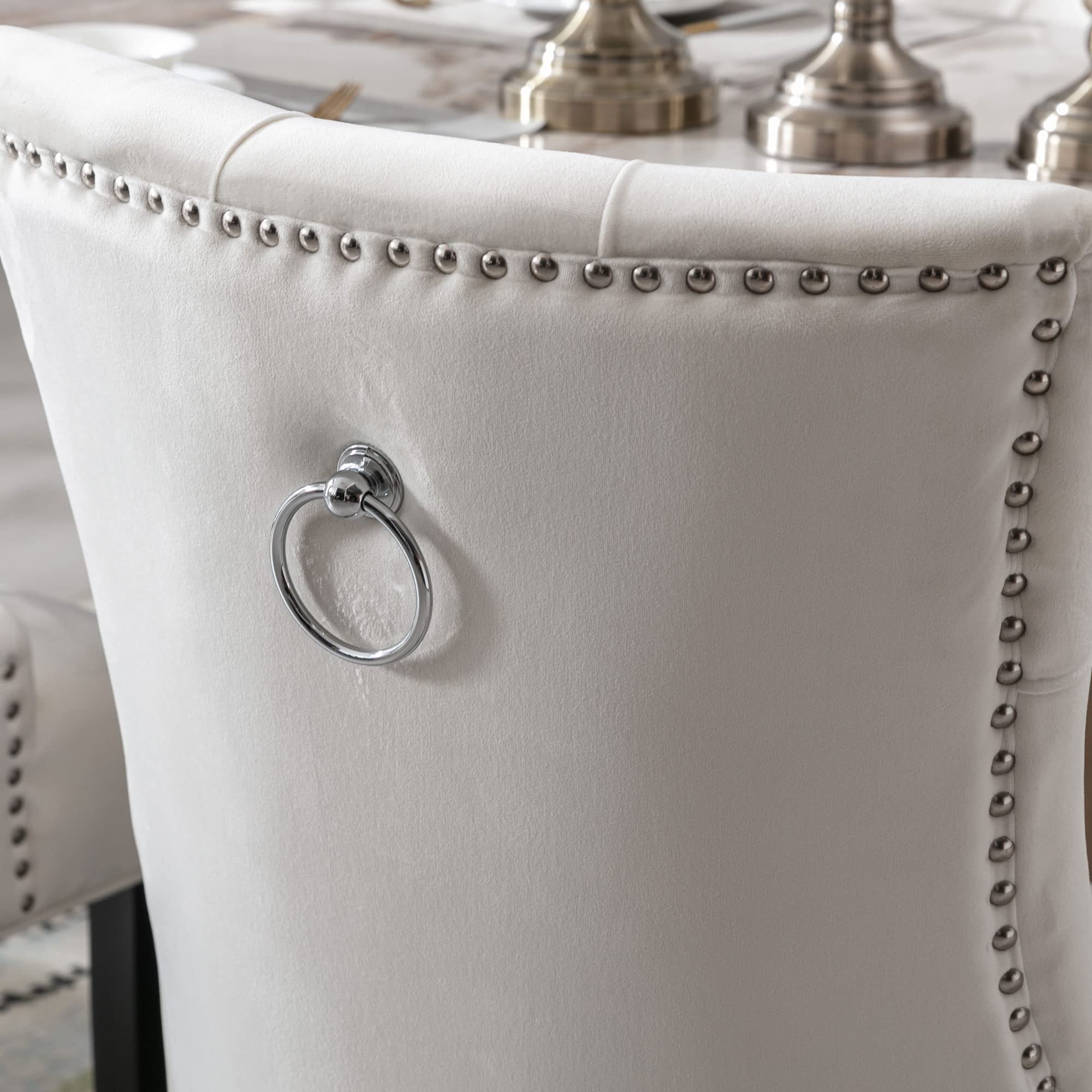 Tufted Velvet Kitchen Chairs Set of 2 - 8338DC - Image 20
