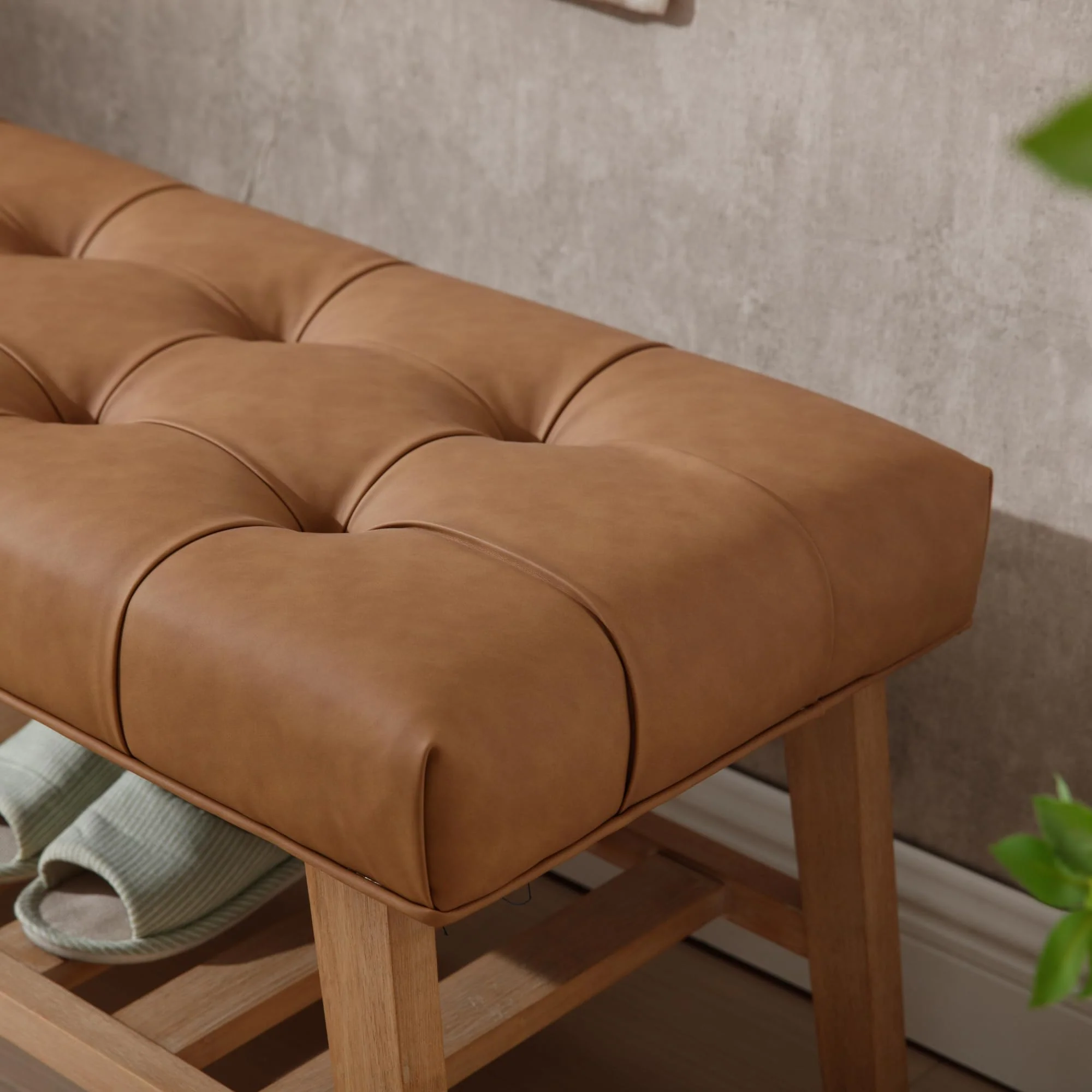 Tufted Upholstered Entryway Shoe Storage Bench - 2068BH - Image 26