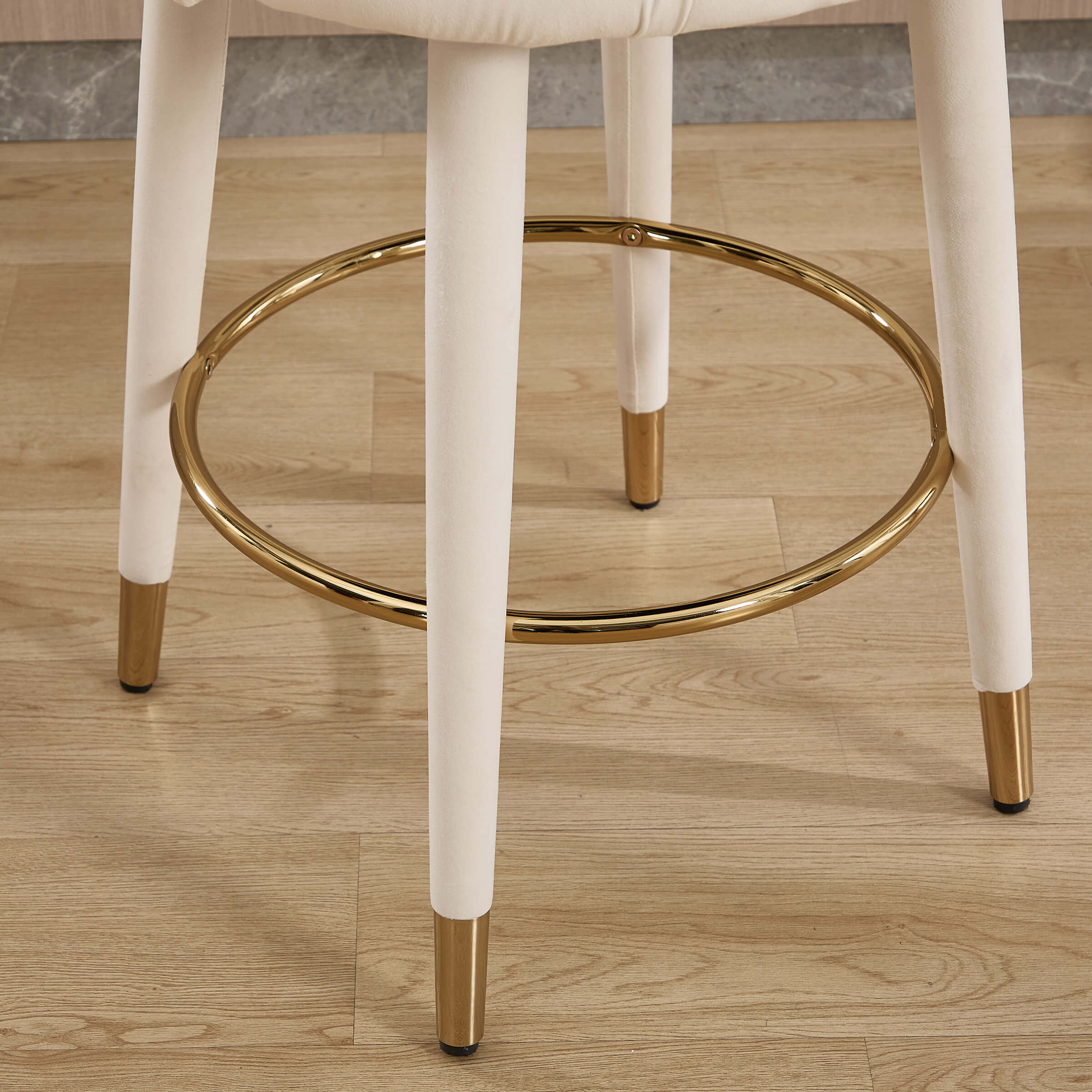 Velvet Counter Height Bar Stool with Oak Wood Legs - 2429CS - Image 20