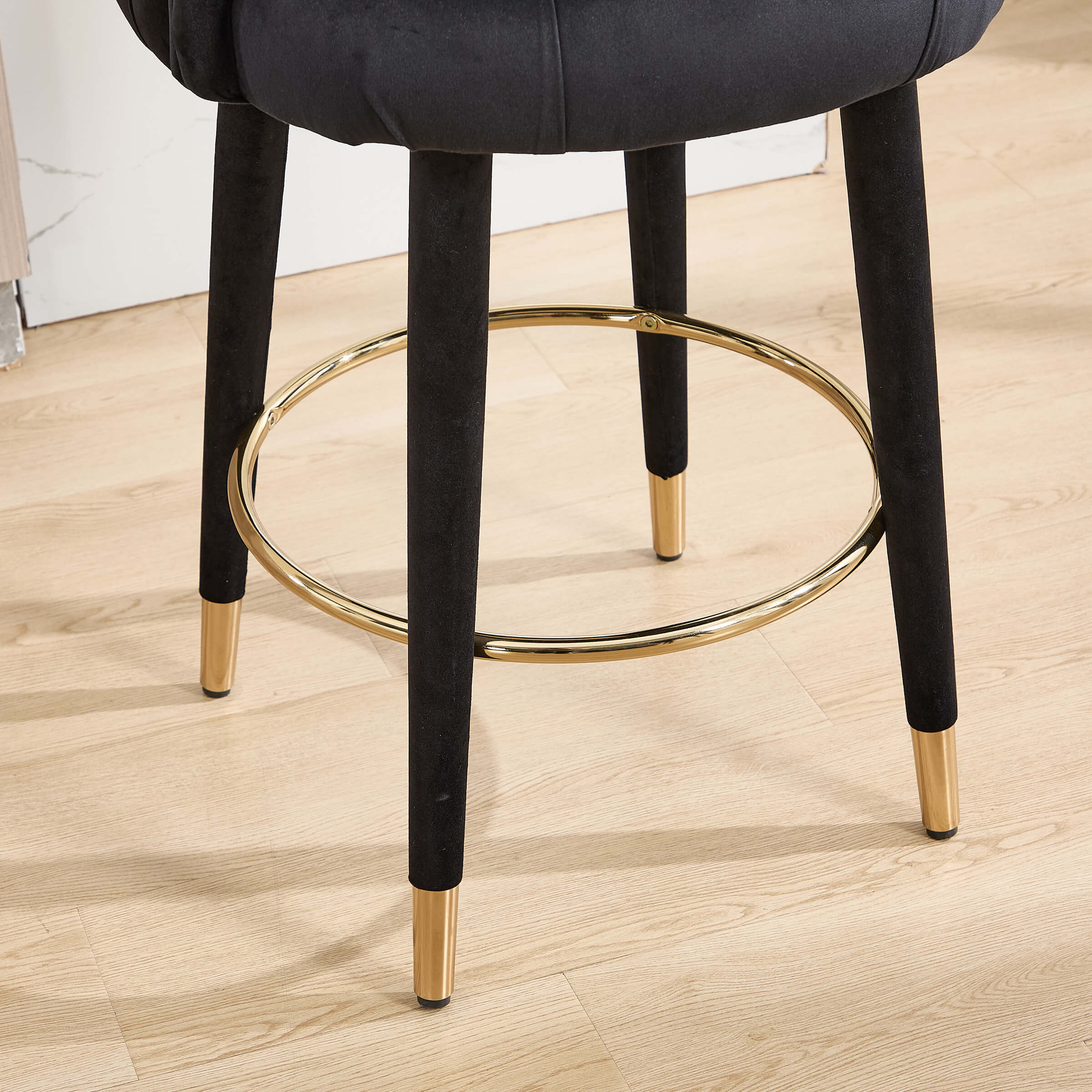 Velvet Counter Height Bar Stool with Oak Wood Legs - 2429CS - Image 27