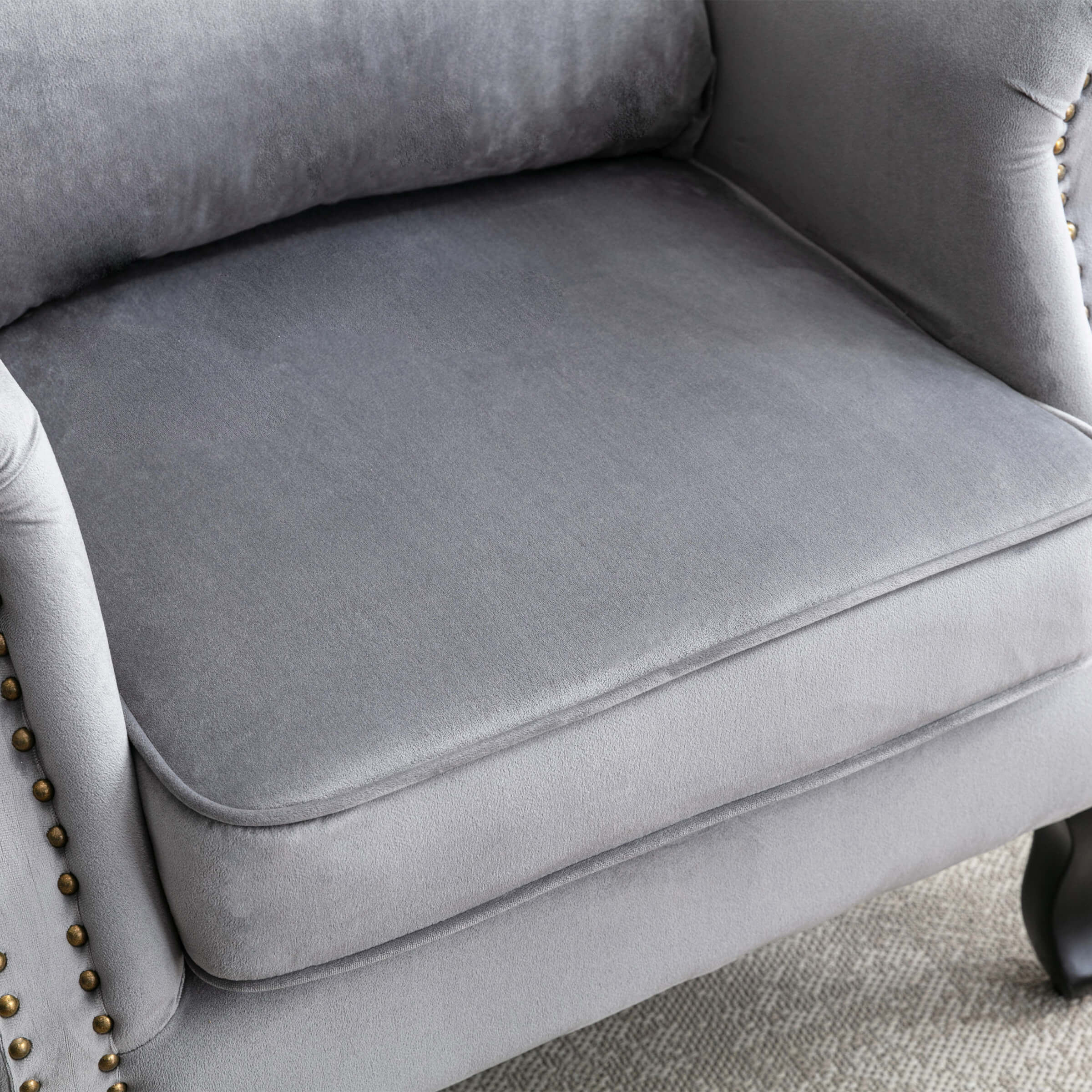 Wingback Nail-Head Velvet Accent Chair 1 PCS - X904AC - Image 13