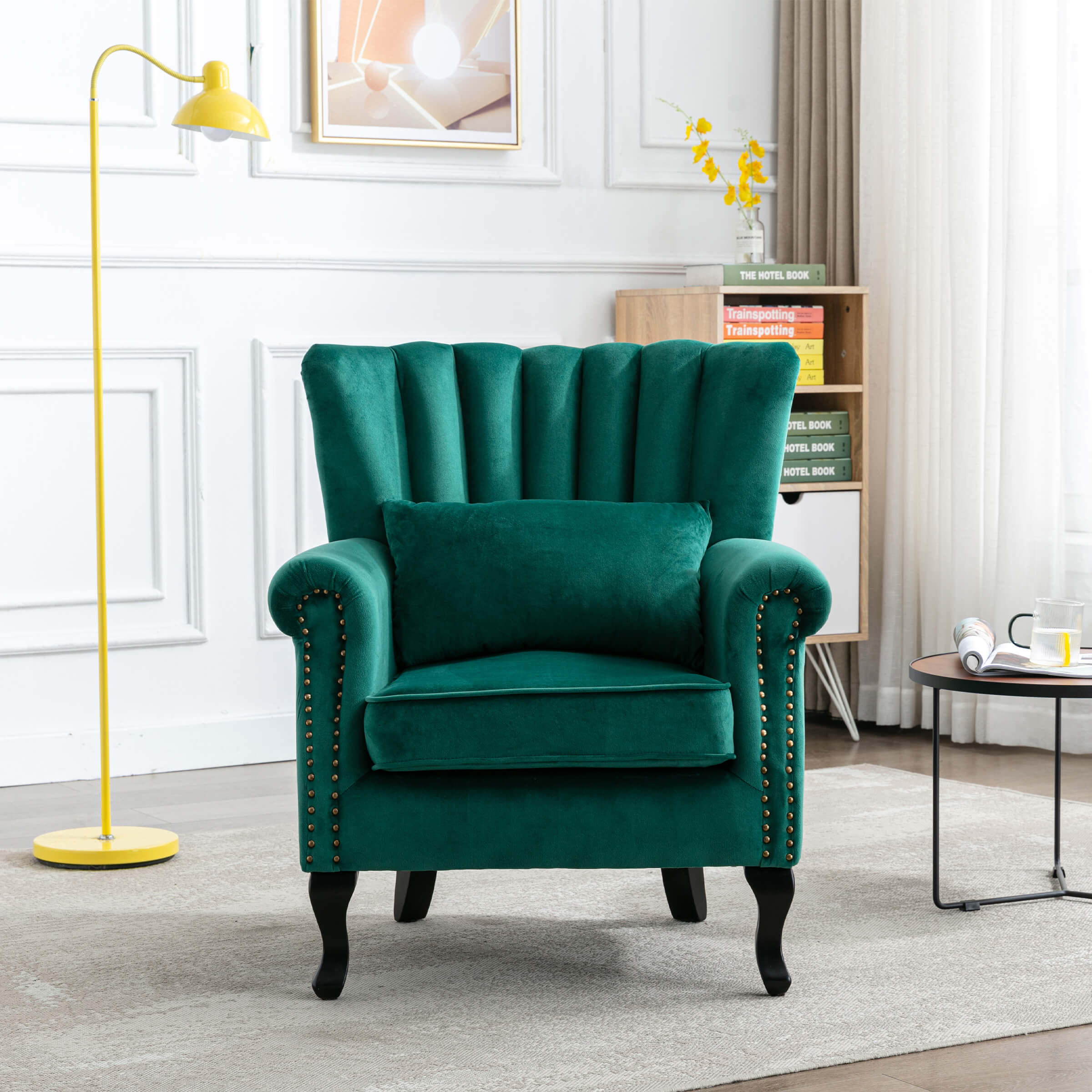 Wingback Nail-Head Velvet Accent Chair 1 PCS - X904AC - Image 17