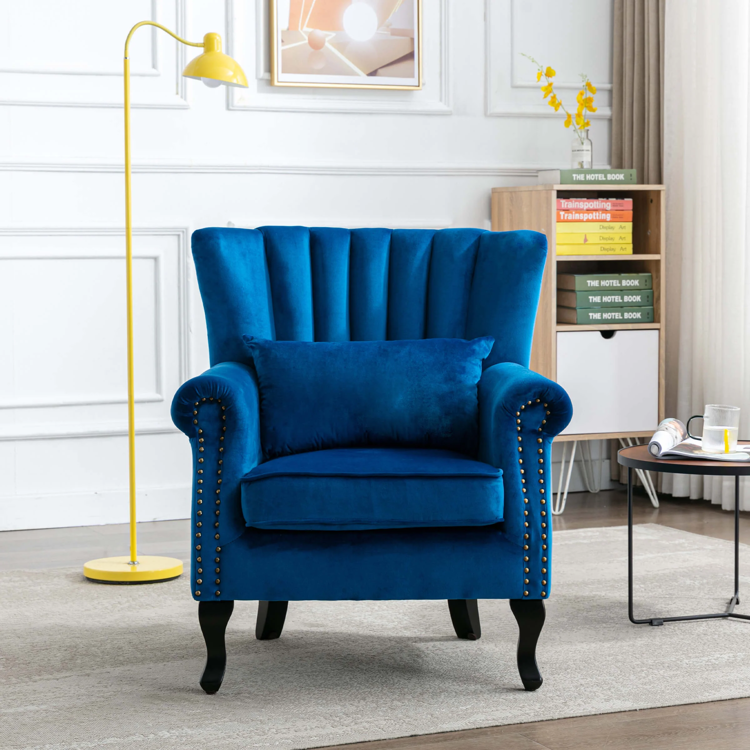 Wingback Nail-Head Velvet Accent Chair 1 PCS - X904AC - Image 23