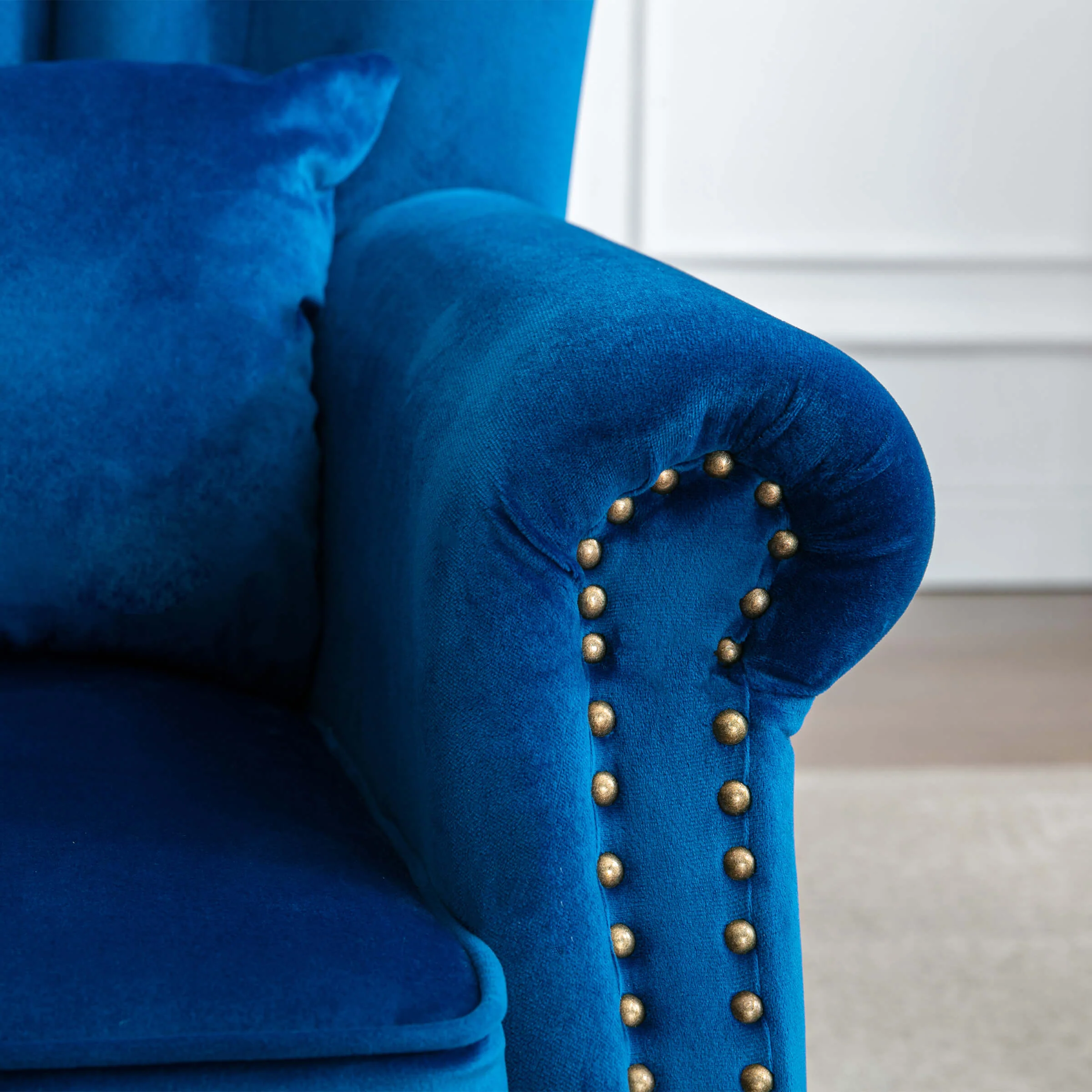 Wingback Nail-Head Velvet Accent Chair 1 PCS - X904AC - Image 28