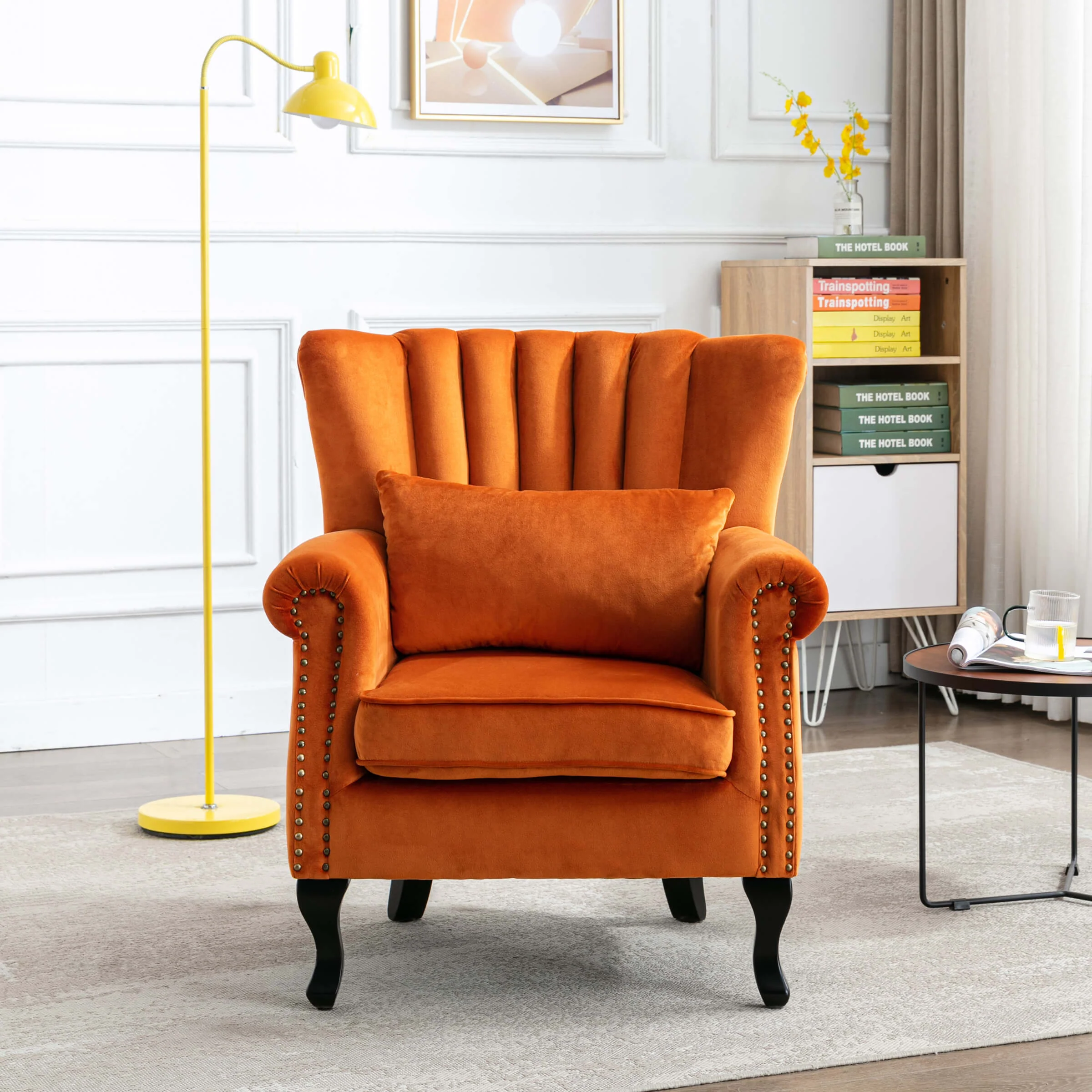 Wingback Nail-Head Velvet Accent Chair 1 PCS - X904AC - Image 30