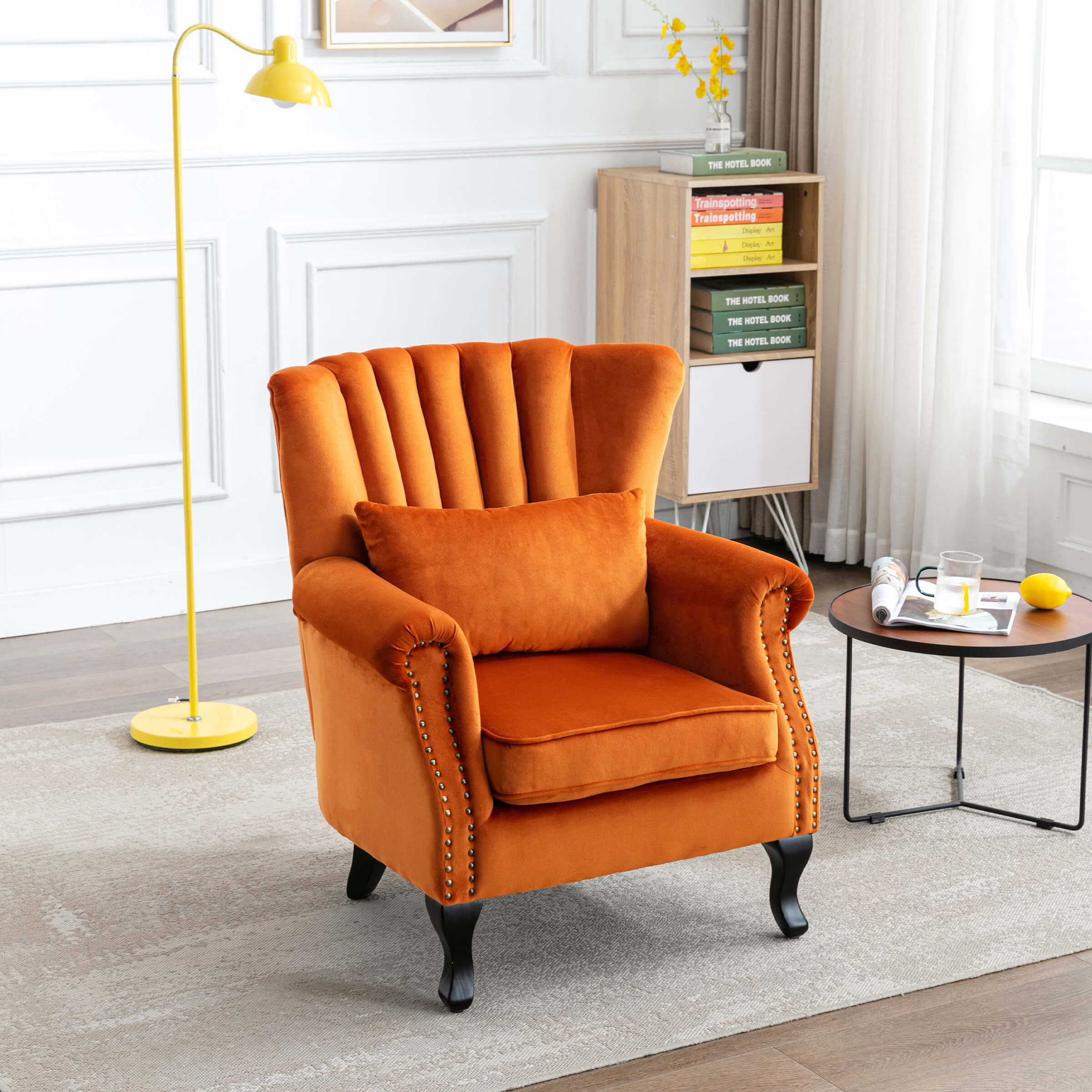 Wingback Nail-Head Velvet Accent Chair 1 PCS - X904AC - Image 31