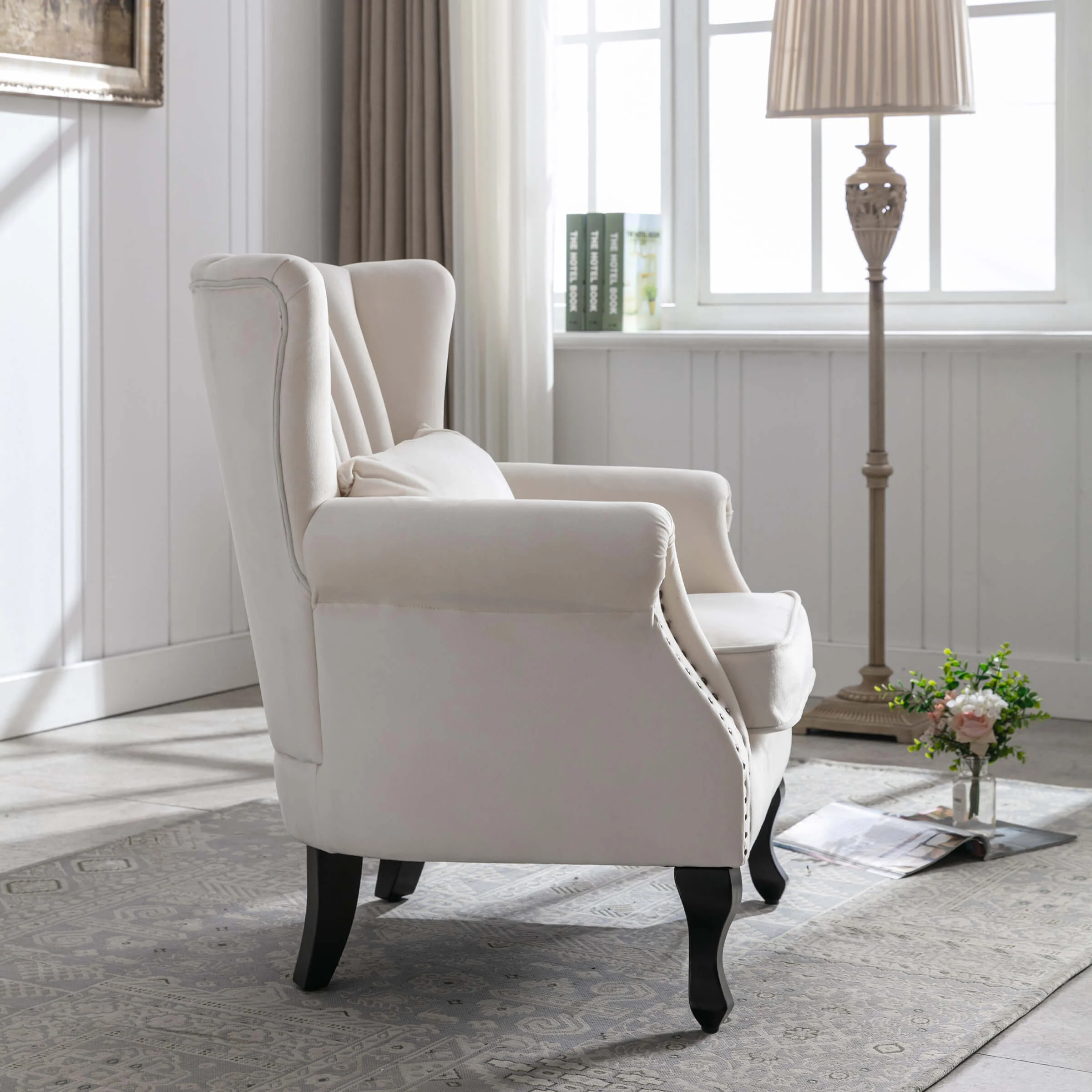 Wingback Nail-Head Velvet Accent Chair 1 PCS - X904AC - Image 39