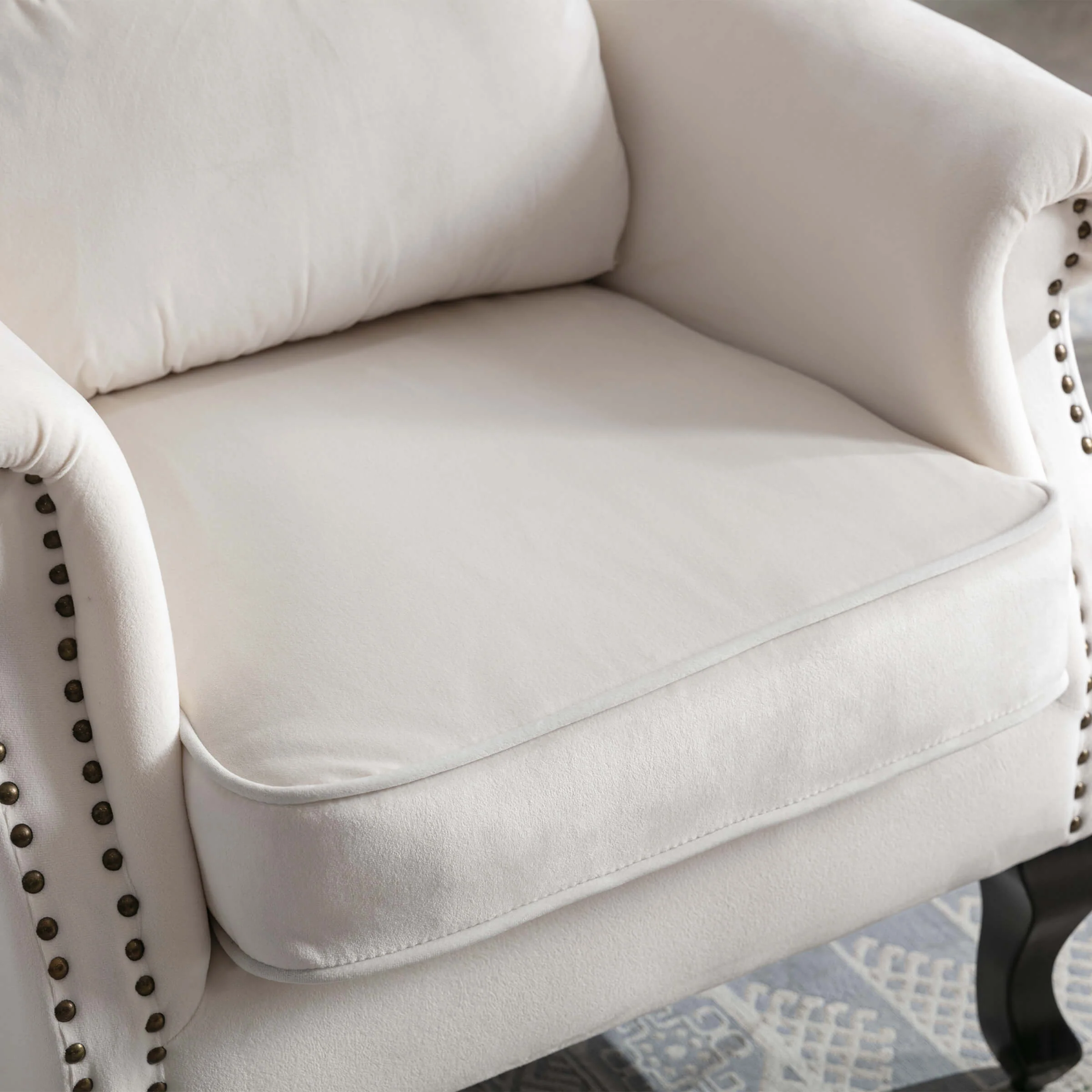 Wingback Nail-Head Velvet Accent Chair 1 PCS - X904AC - Image 41