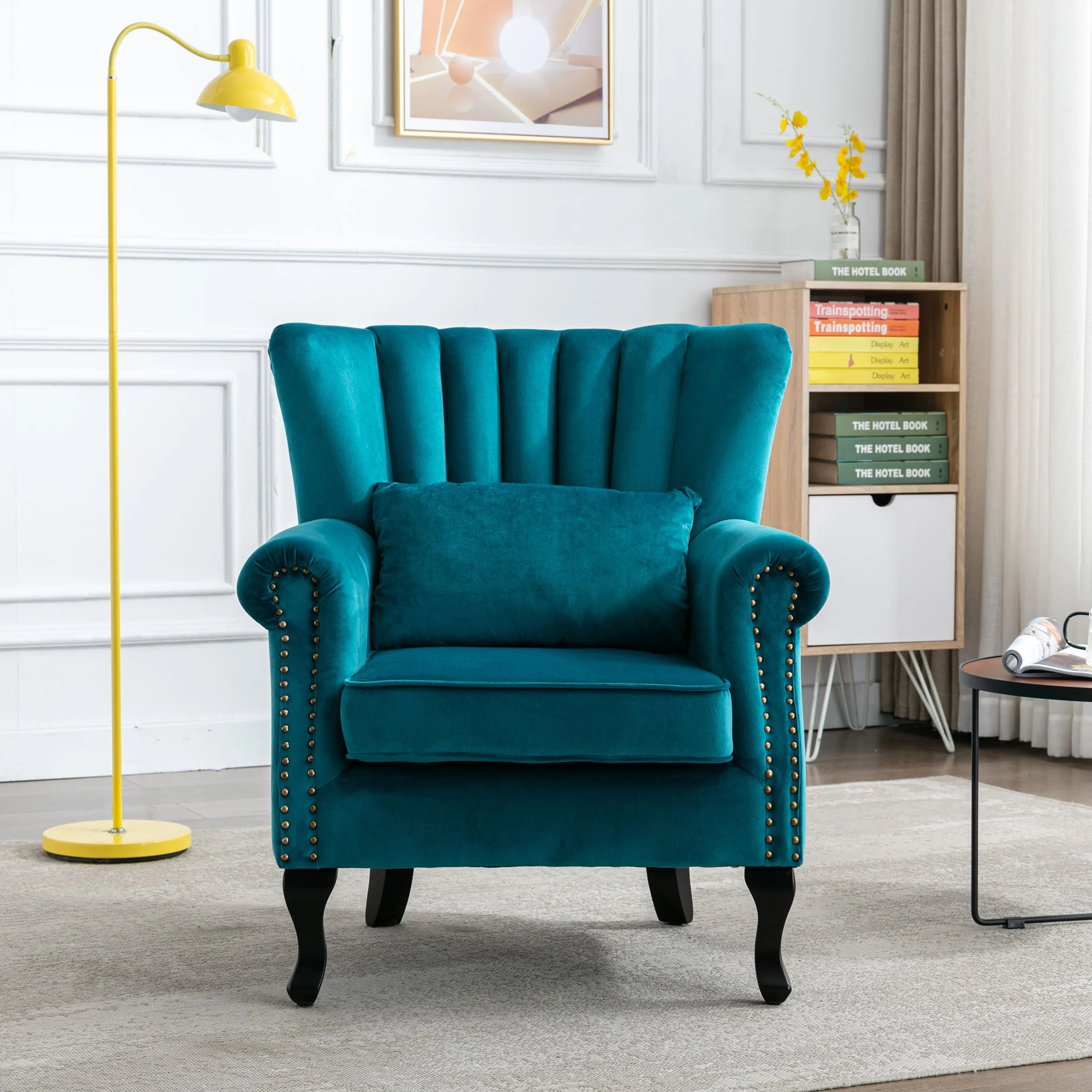 Wingback Nail-Head Velvet Accent Chair 1 PCS - X904AC - Image 45