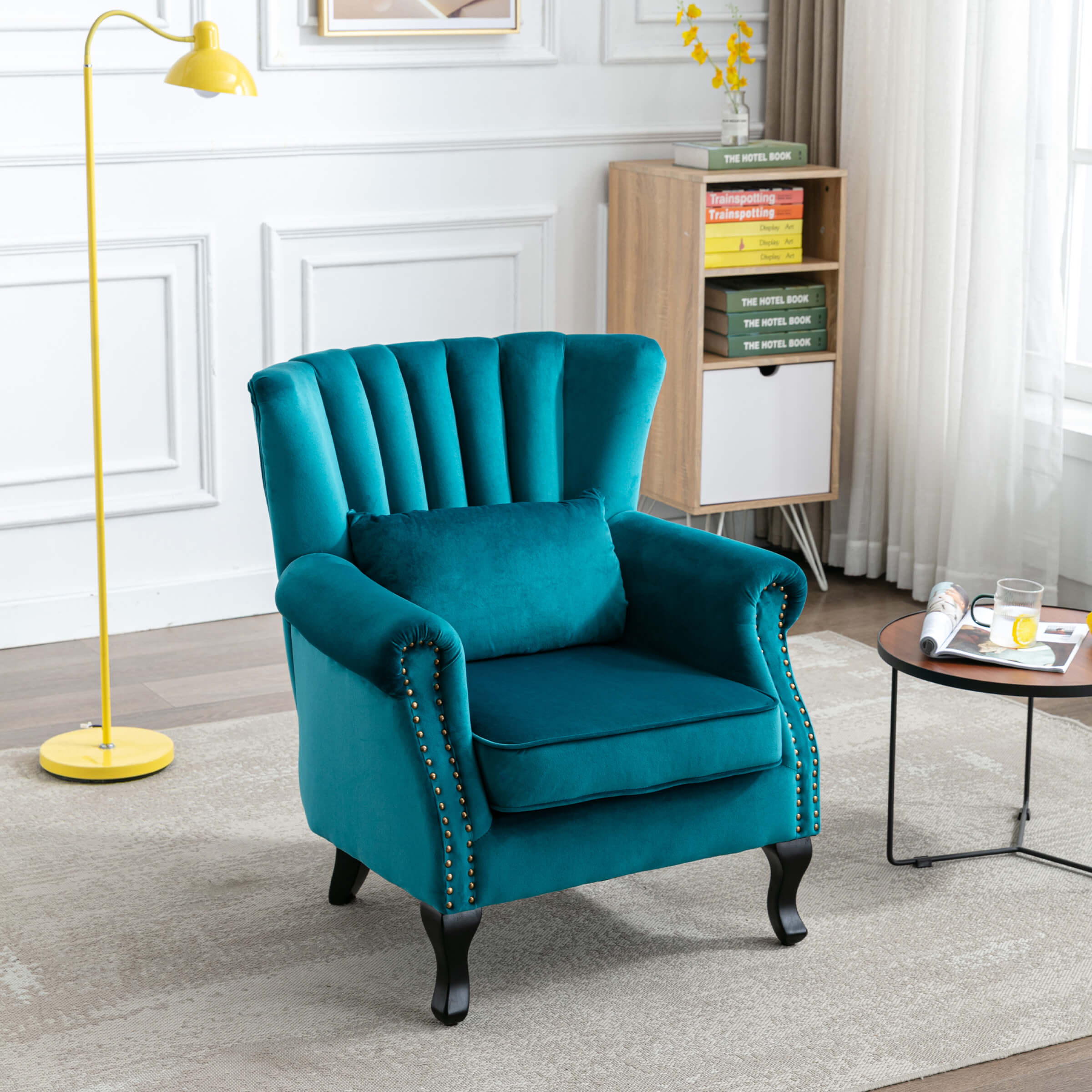 Wingback Nail-Head Velvet Accent Chair 1 PCS - X904AC - Image 46