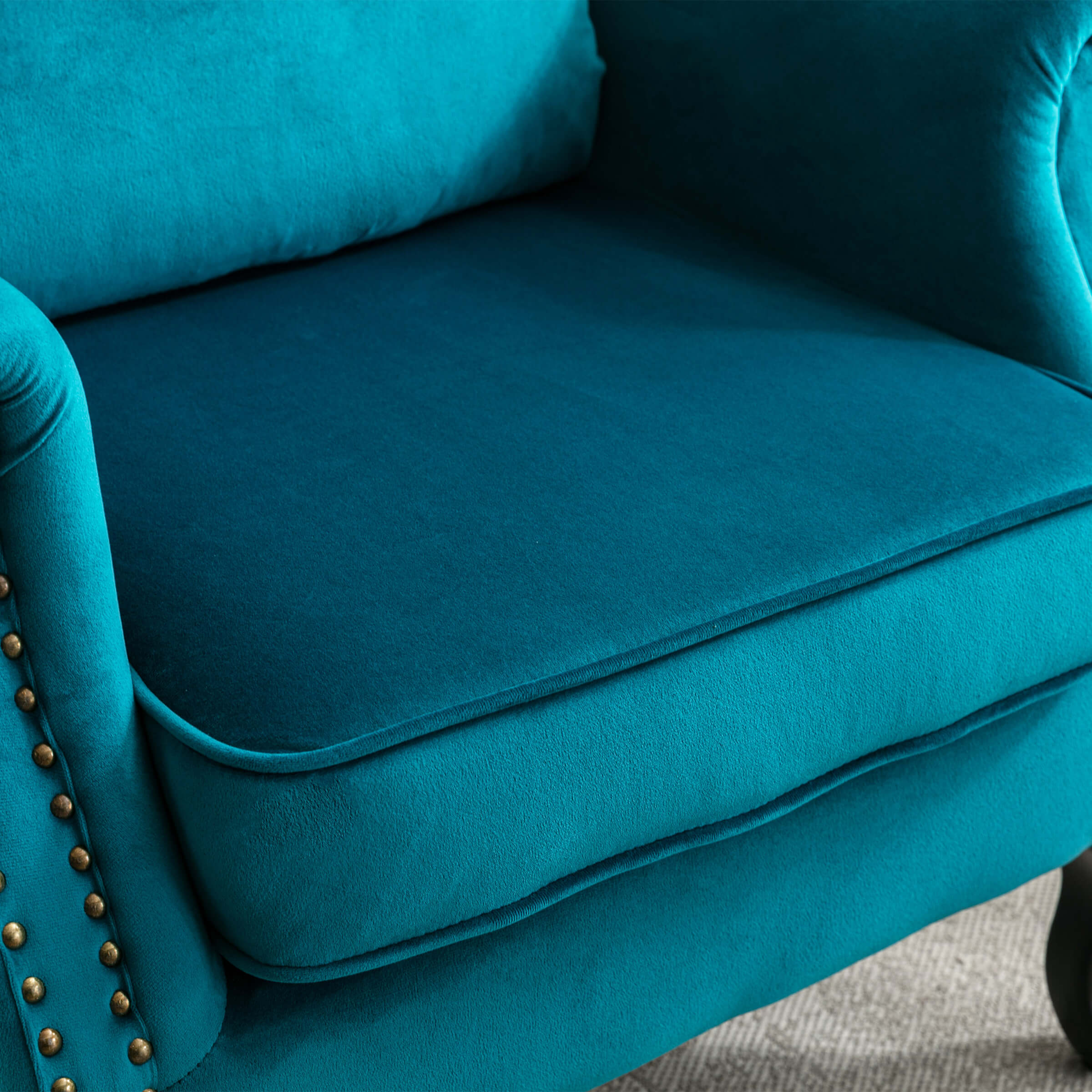 Wingback Nail-Head Velvet Accent Chair 1 PCS - X904AC - Image 48