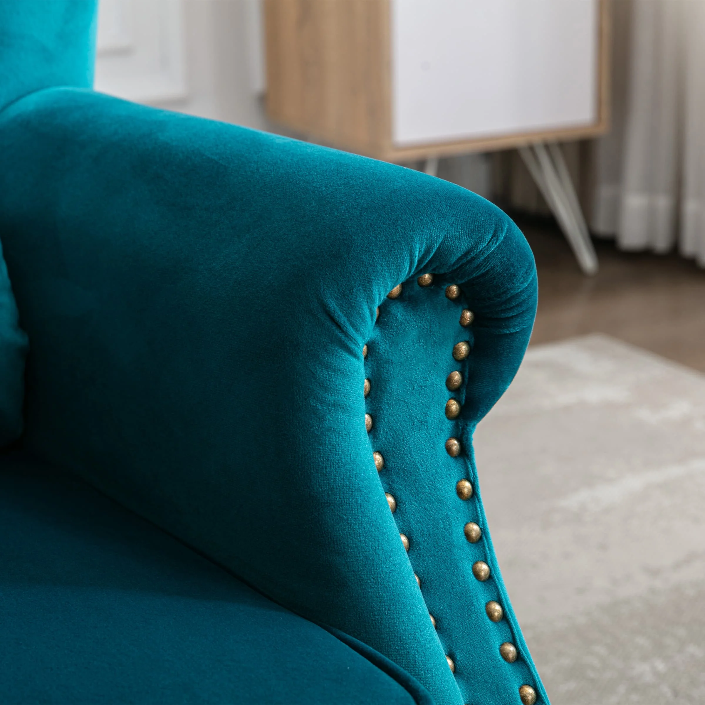 Wingback Nail-Head Velvet Accent Chair 1 PCS - X904AC - Image 50
