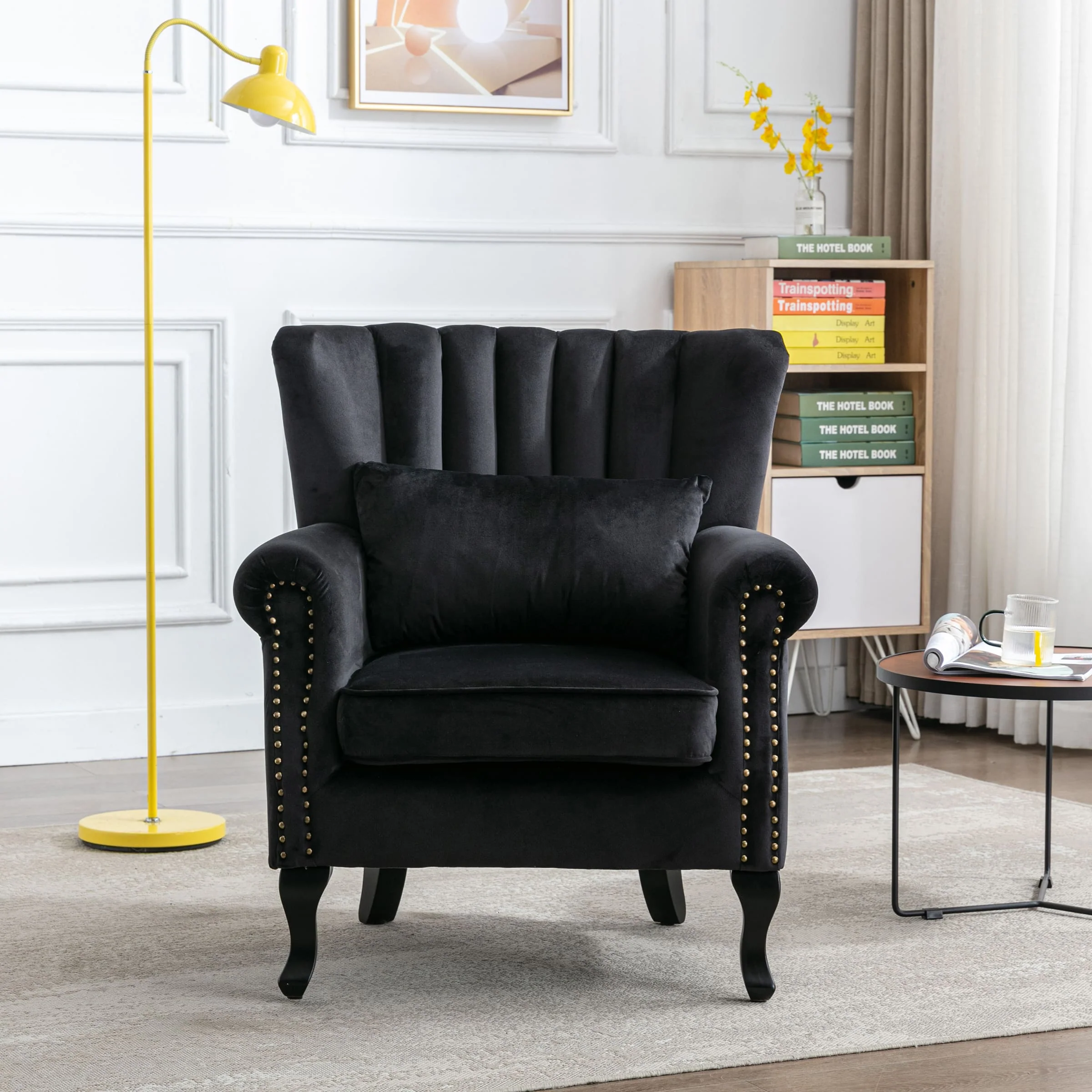 Wingback Nail-Head Velvet Accent Chair 1 PCS - X904AC - Image 52