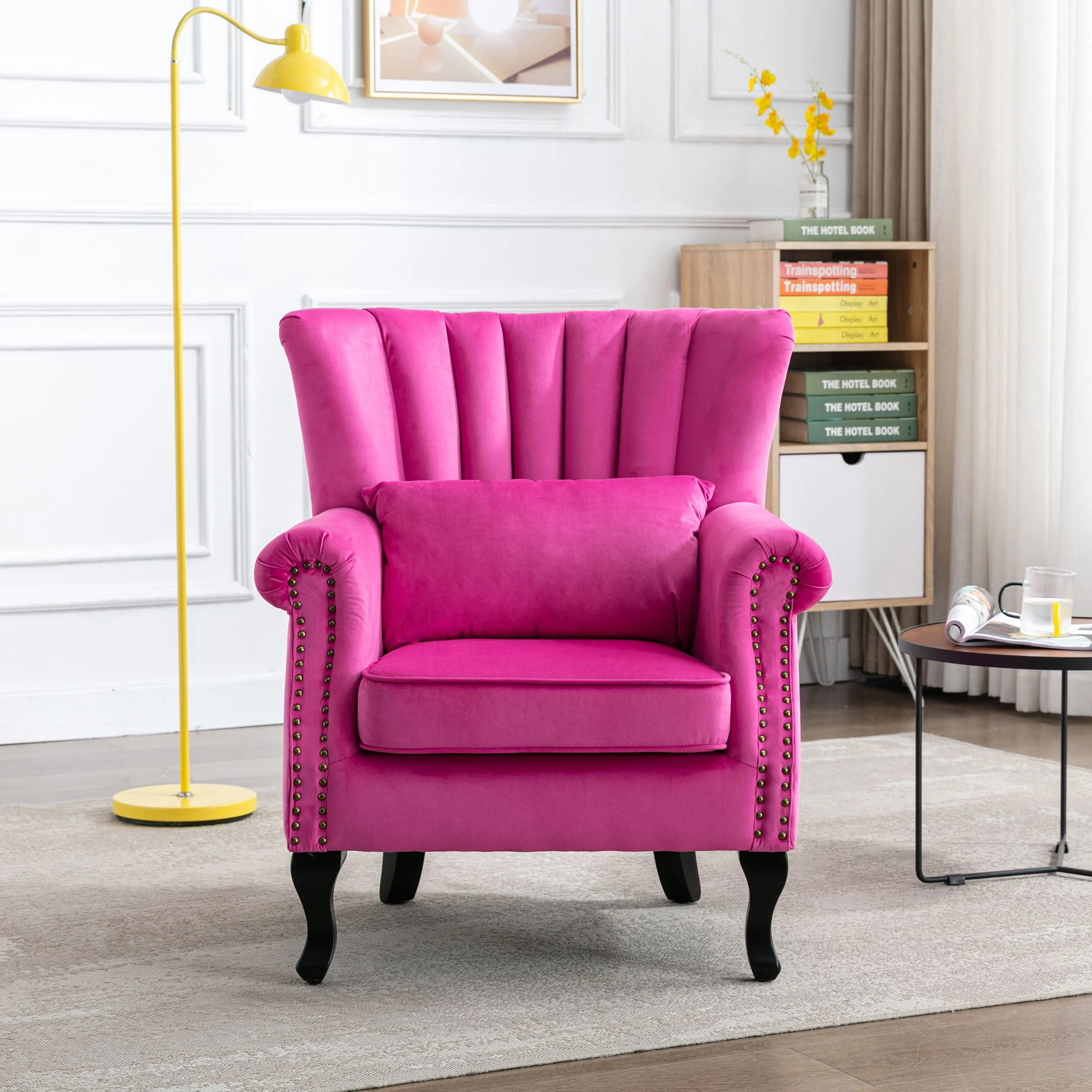Wingback Nail-Head Velvet Accent Chair 1 PCS - X904AC - Image 59