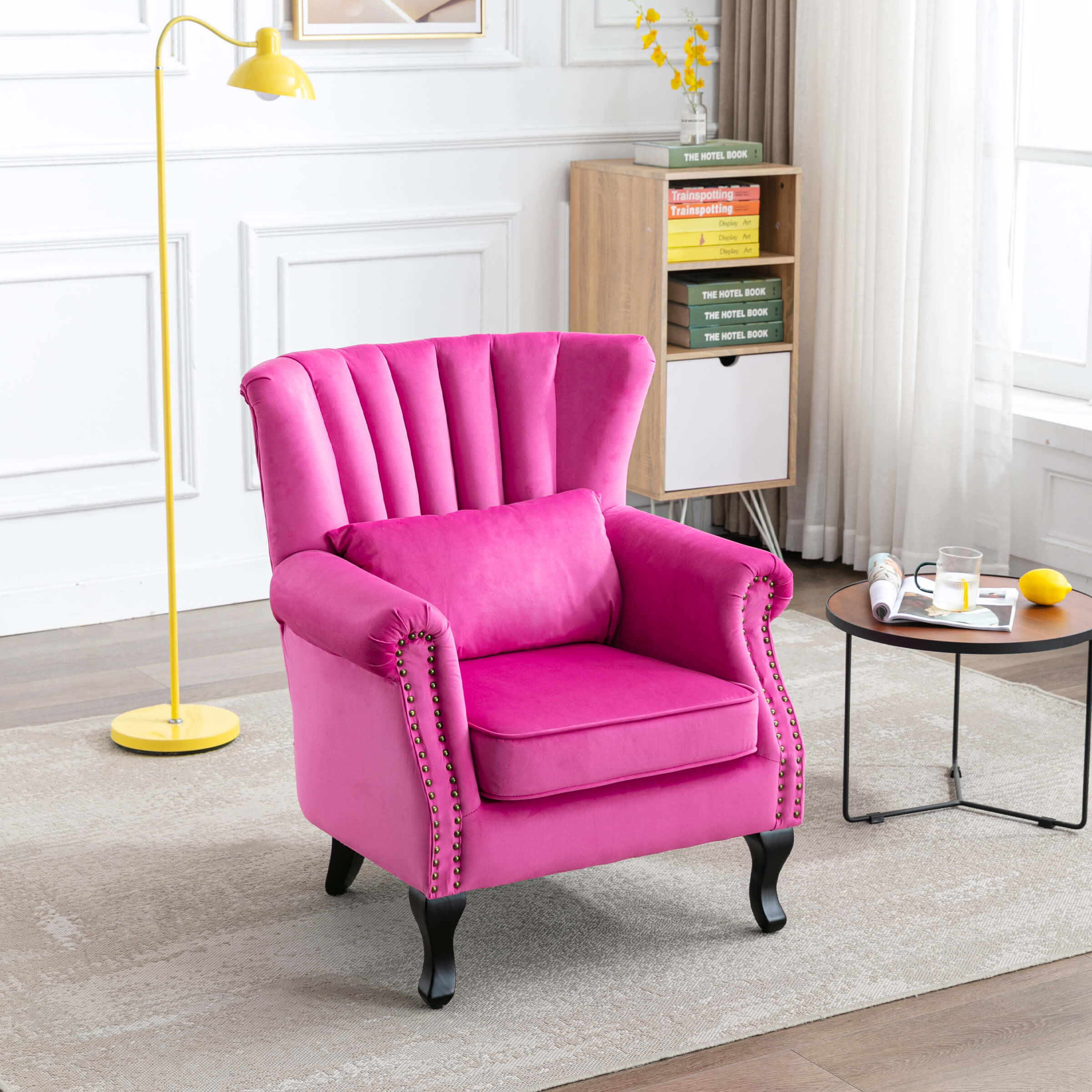 Wingback Nail-Head Velvet Accent Chair 1 PCS - X904AC - Image 60