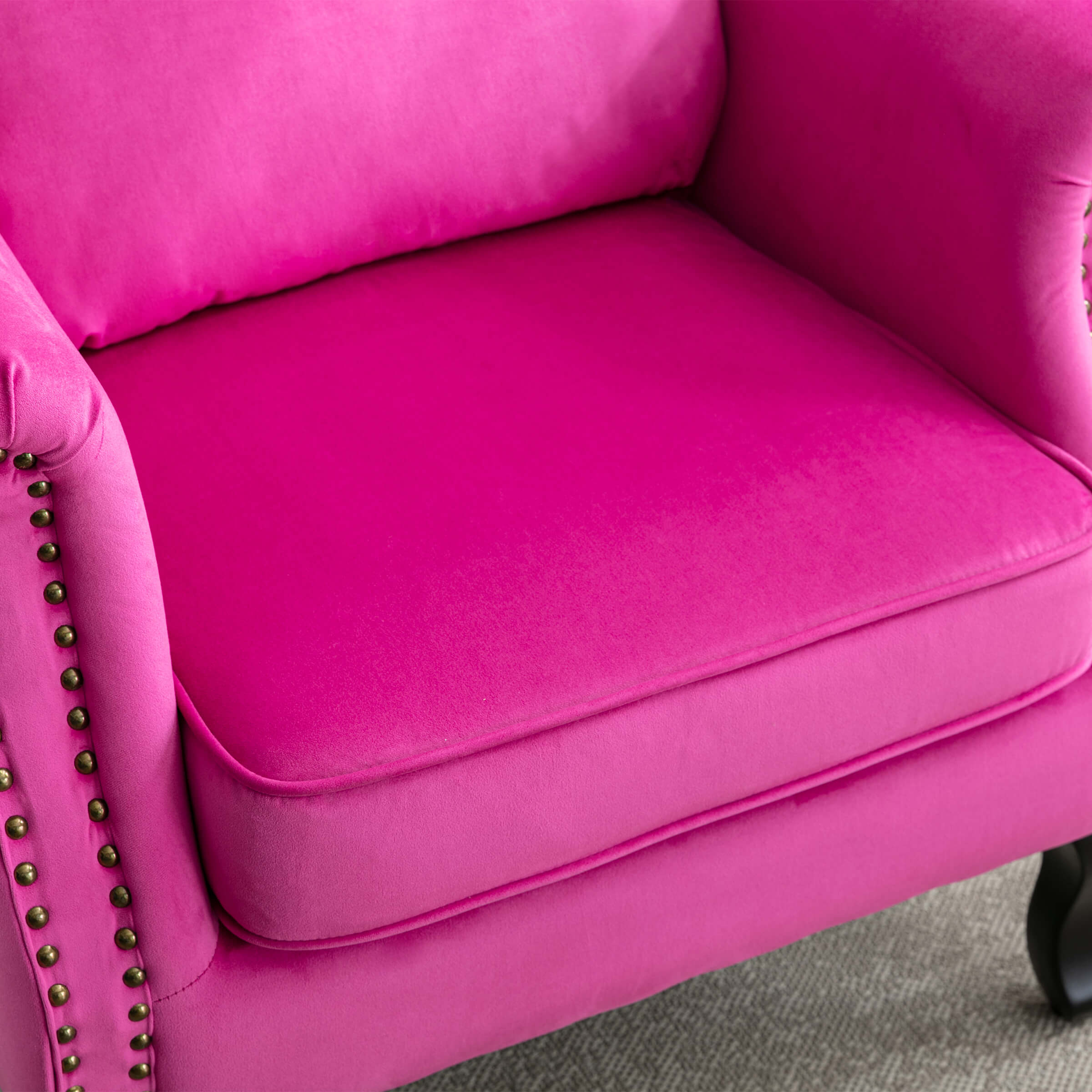 Wingback Nail-Head Velvet Accent Chair 1 PCS - X904AC - Image 62