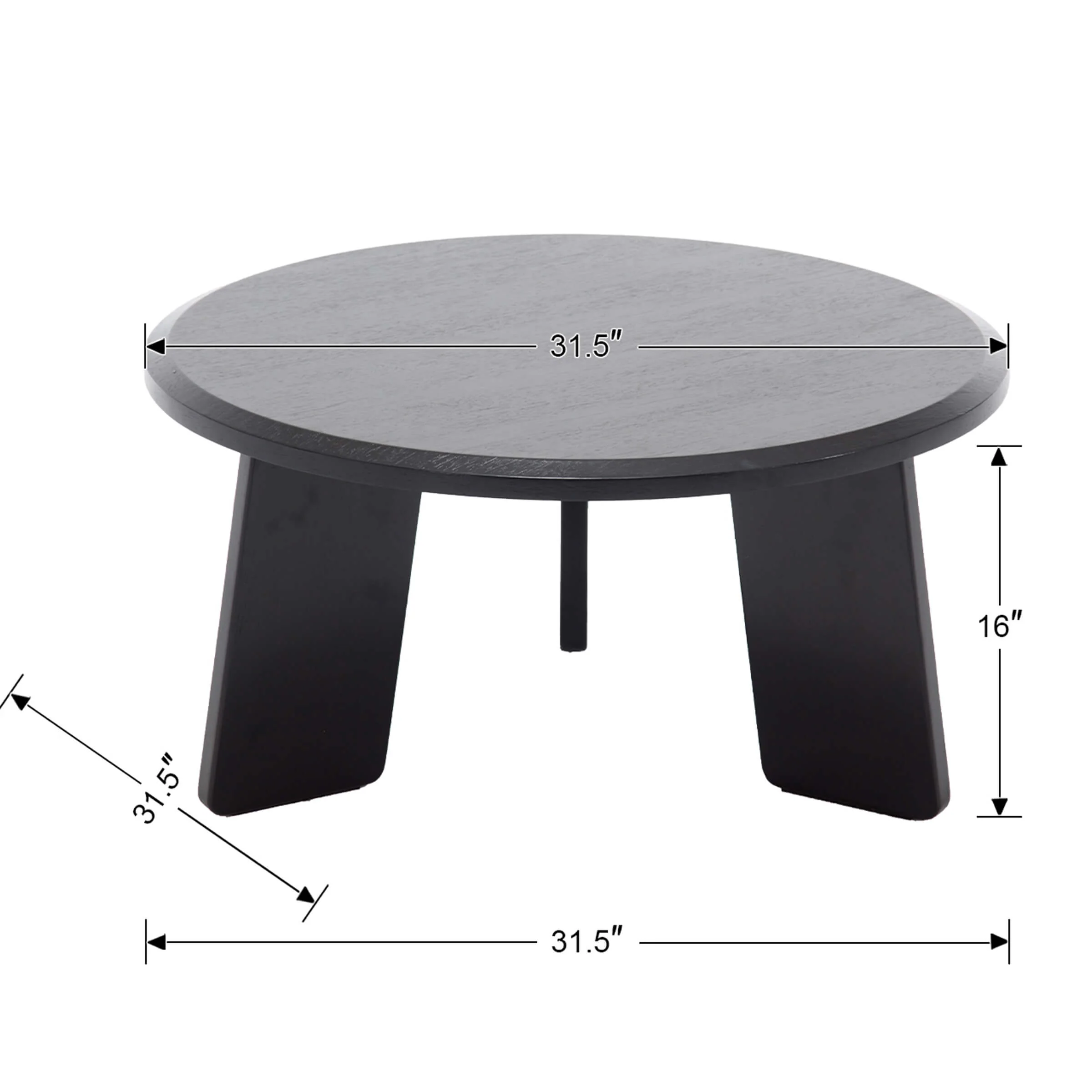 Wood Black Round Coffee Table - XX12CT - Image 6