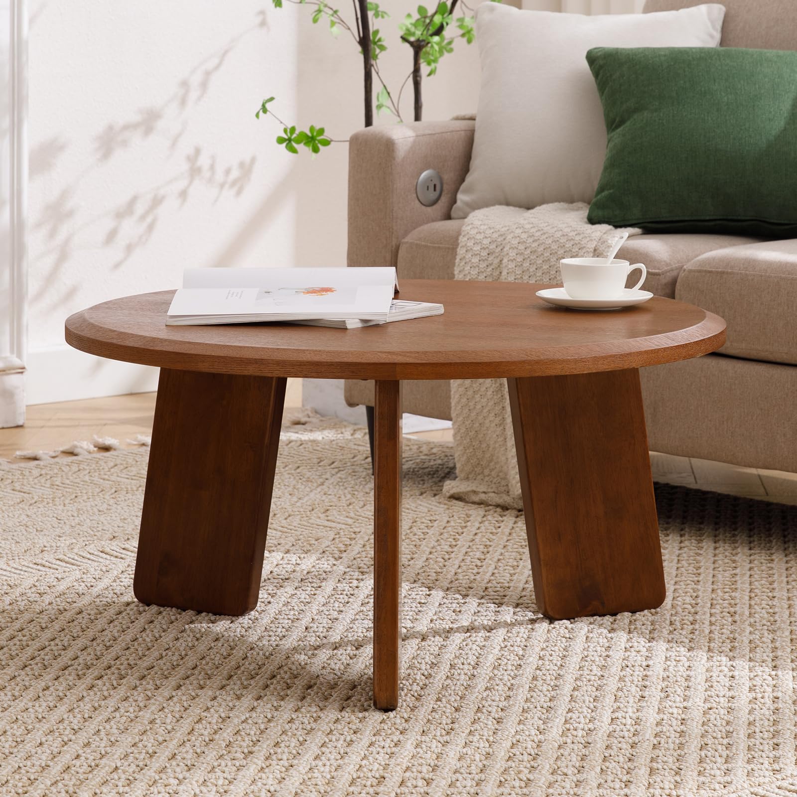 Wood Black Round Coffee Table - XX12CT - Image 8