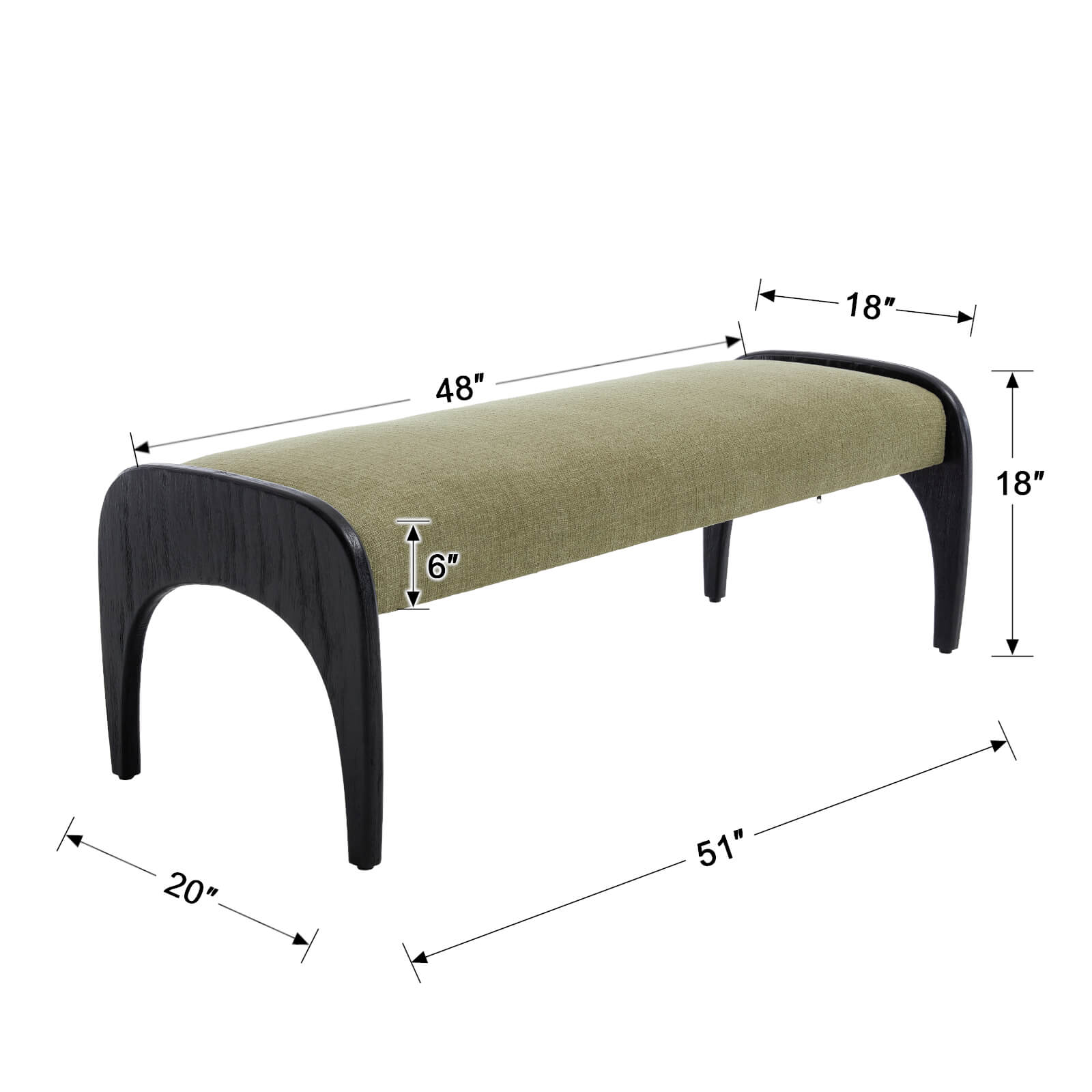 Wooden Frame Soft Bench - 2694BH - Image 10