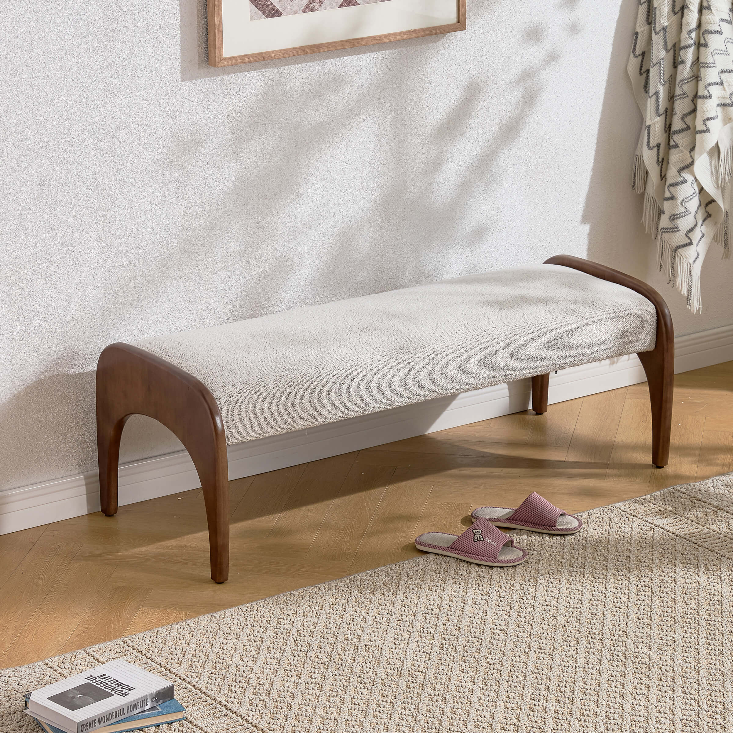 Wooden Frame Soft Bench - 2694BH - Image 11