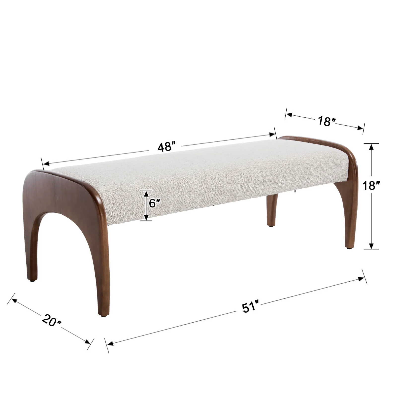 Wooden Frame Soft Bench - 2694BH - Image 15