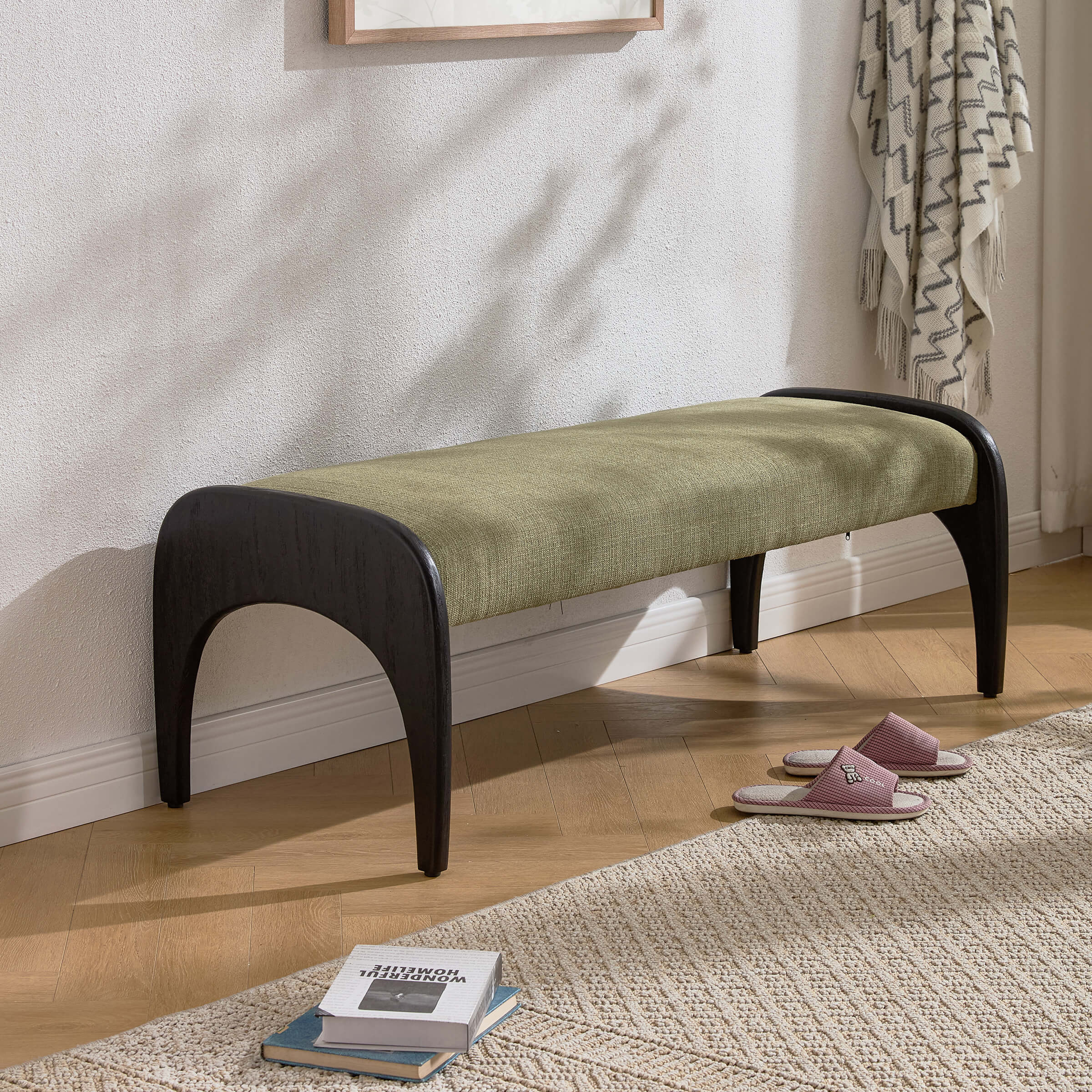 Wooden Frame Soft Bench - 2694BH - Image 6