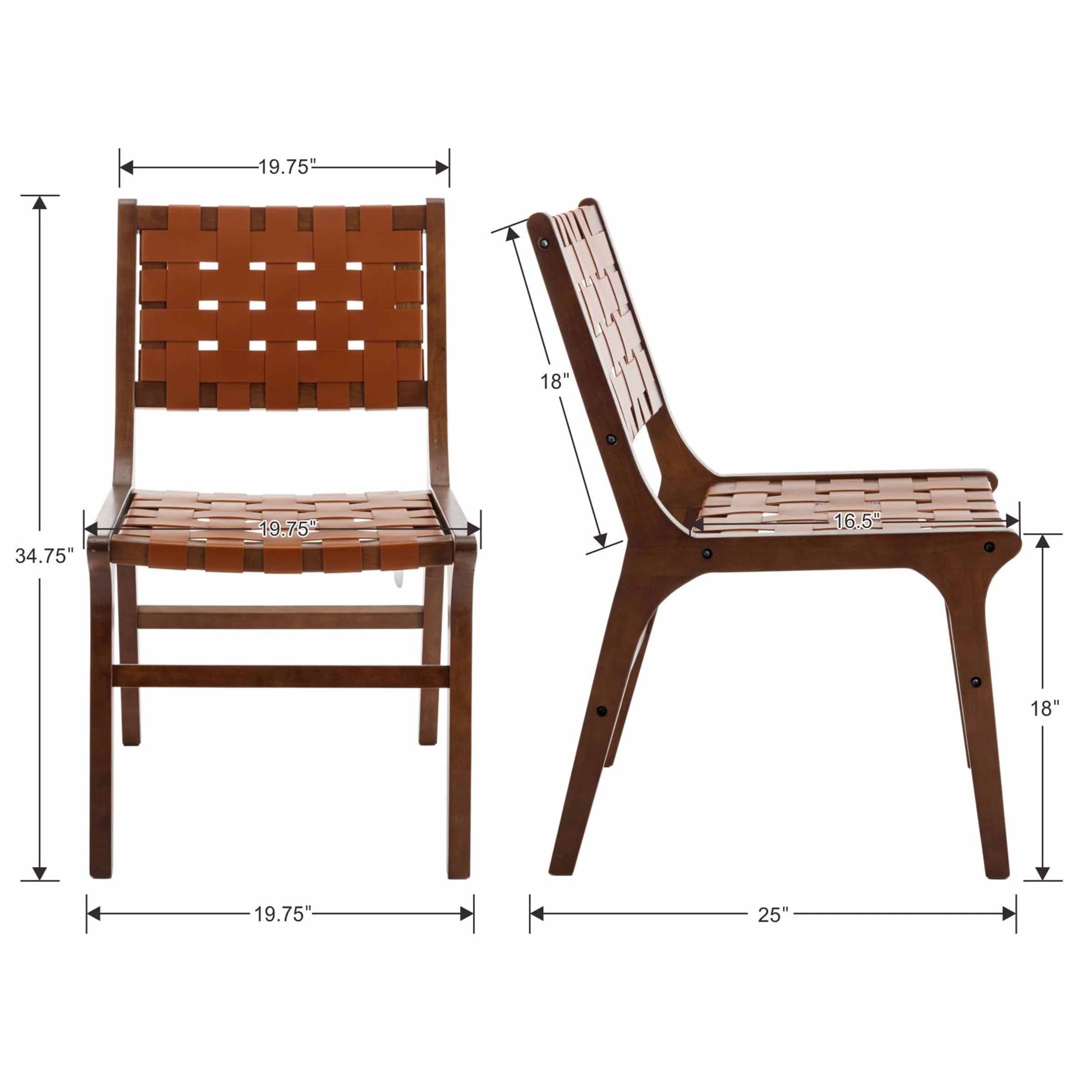 Woven Strips Dining Chairs Set of 2 - 1886DC - Image 7