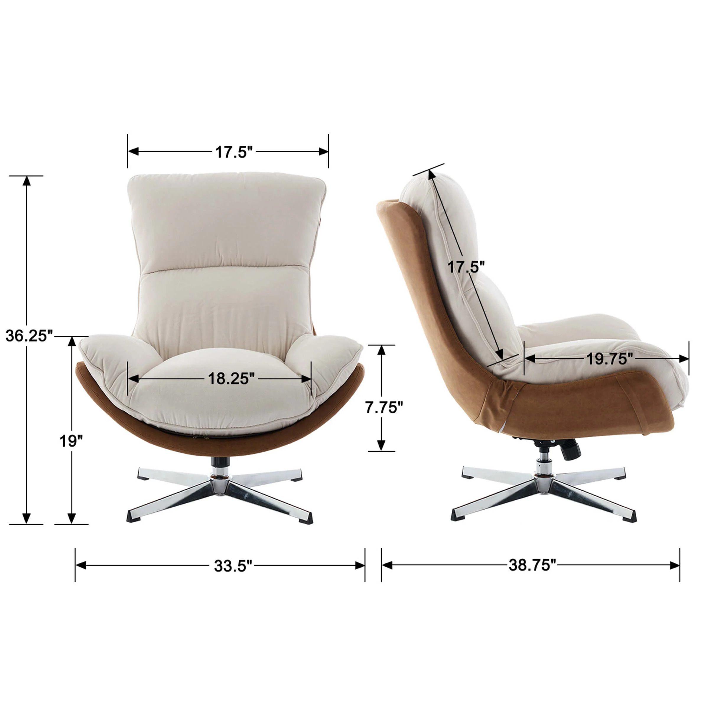 Swivel Lounge Accent Chair 1 PCS - 18118AC - Image 9