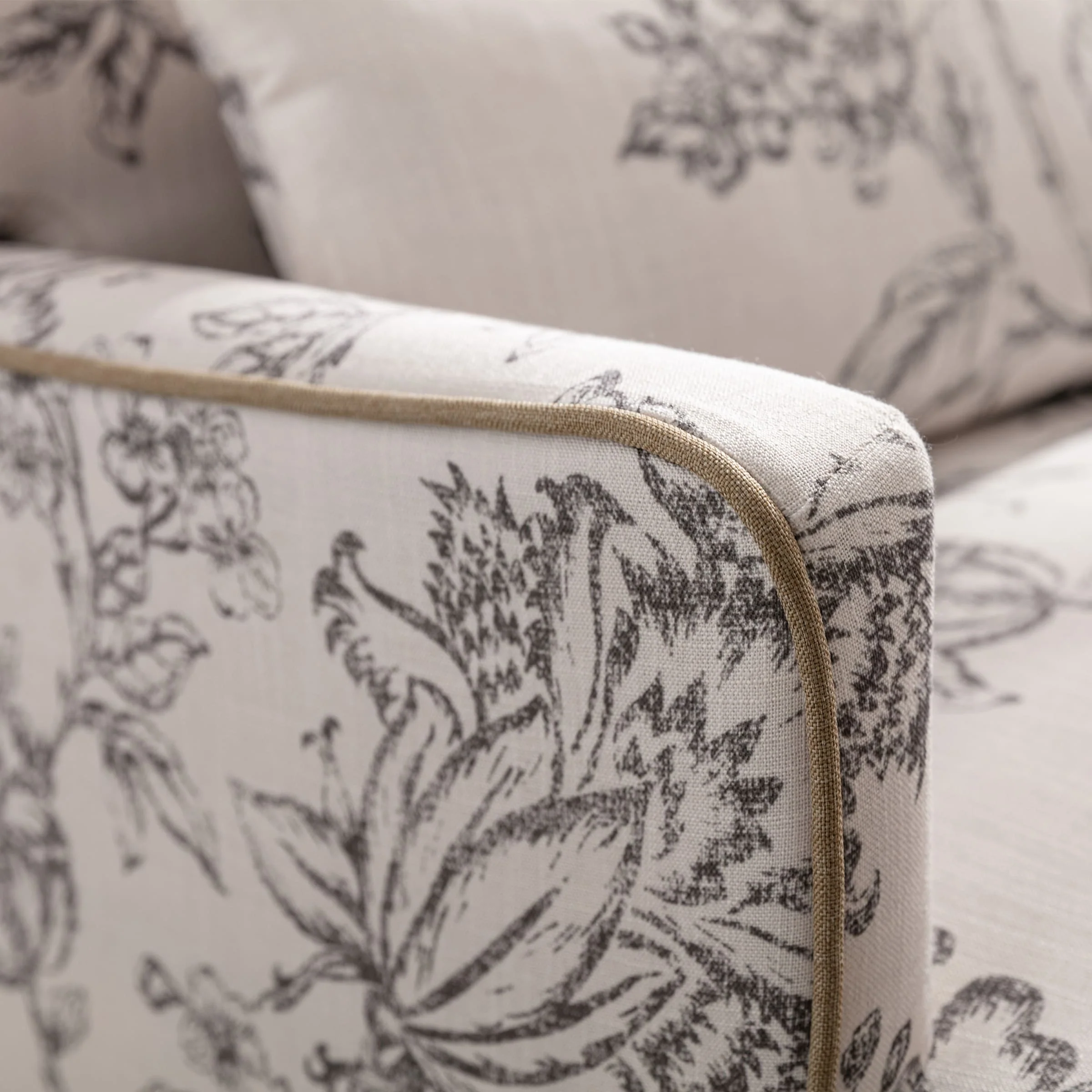 Mid Century Fabric Floral Armchair with Pillow - 8106AC - Image 16