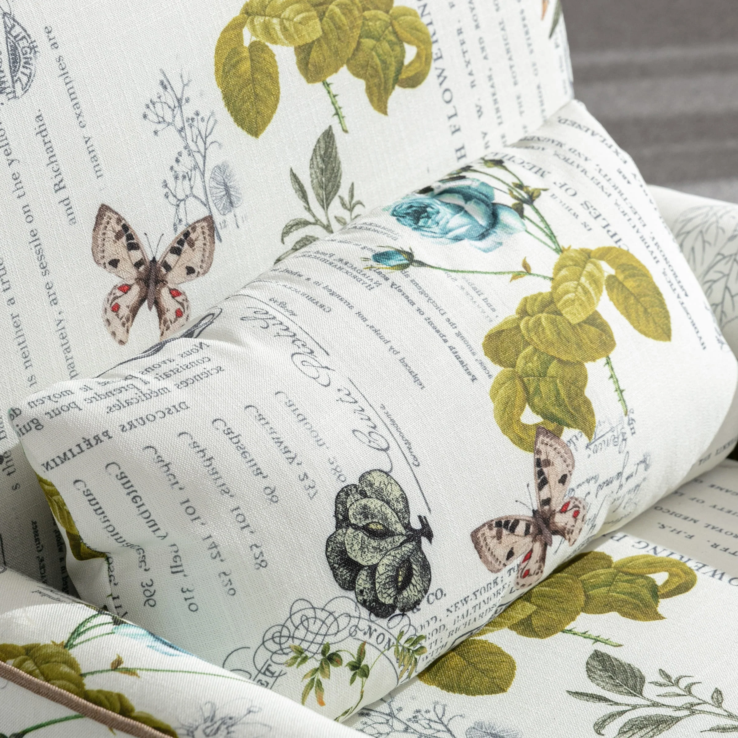 Mid Century Fabric Floral Armchair with Pillow - 8106AC - Image 7