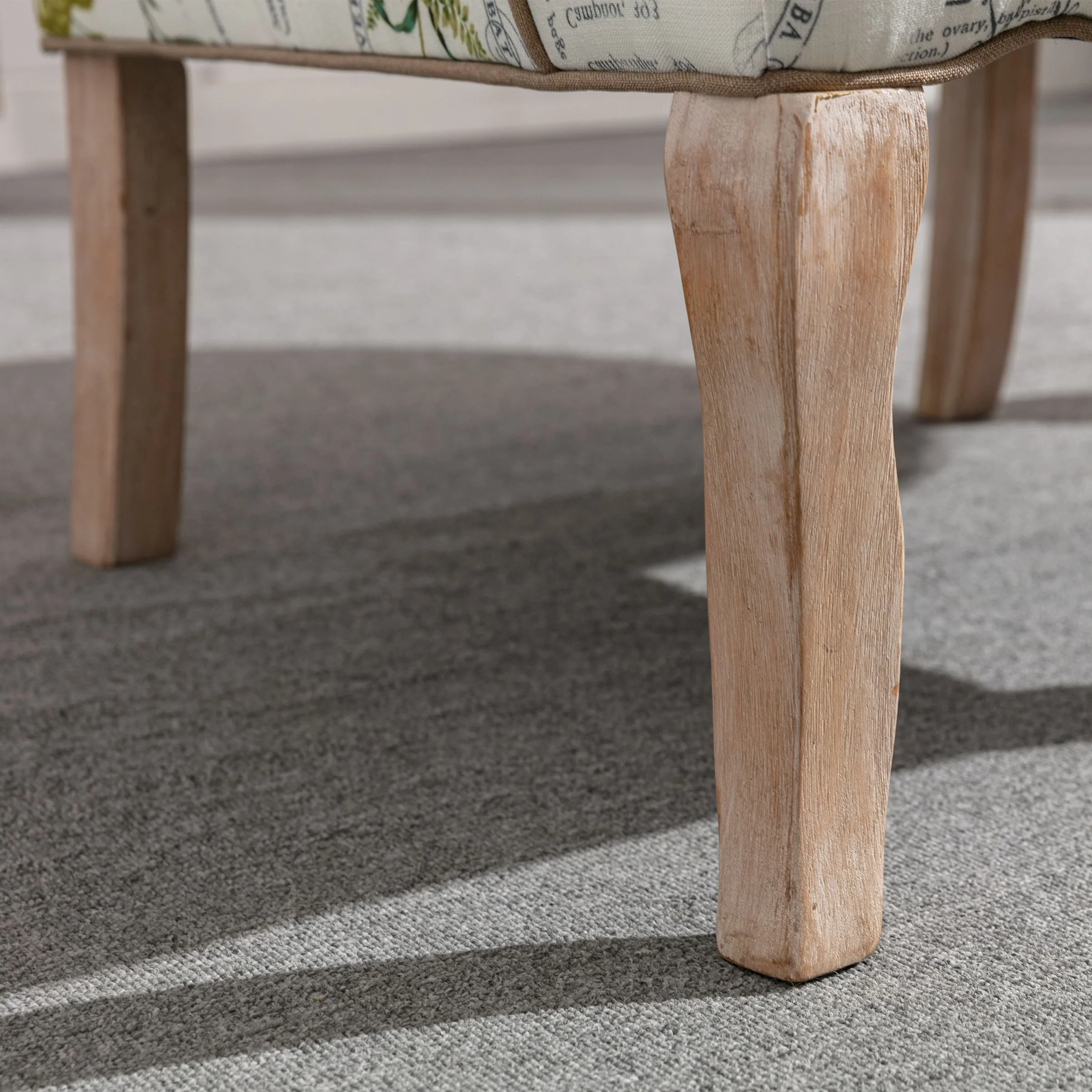 Mid Century Fabric Floral Armchair with Pillow - 8106AC - Image 9