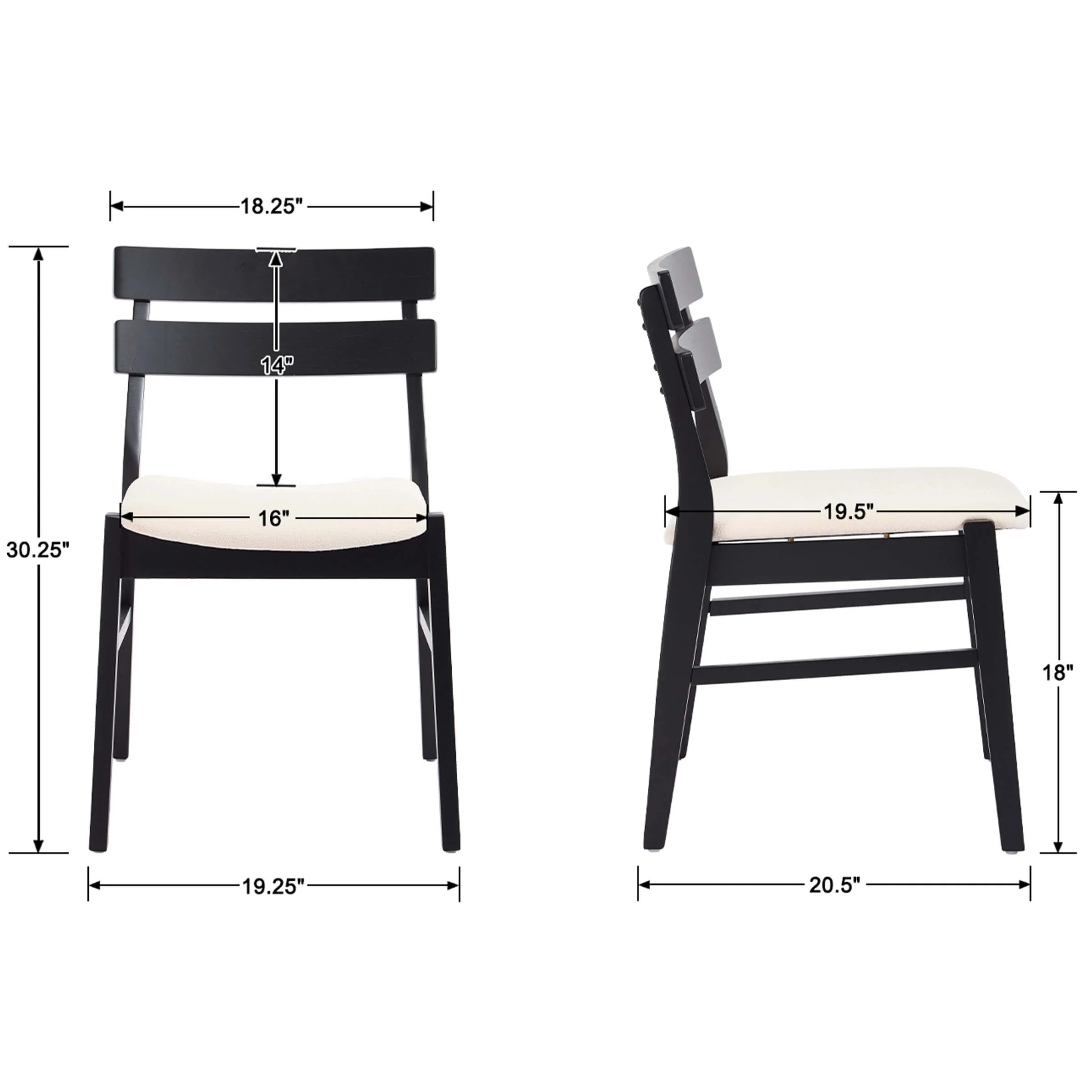 Wood Dining Chairs Set of 2 - 2096DC - Image 8