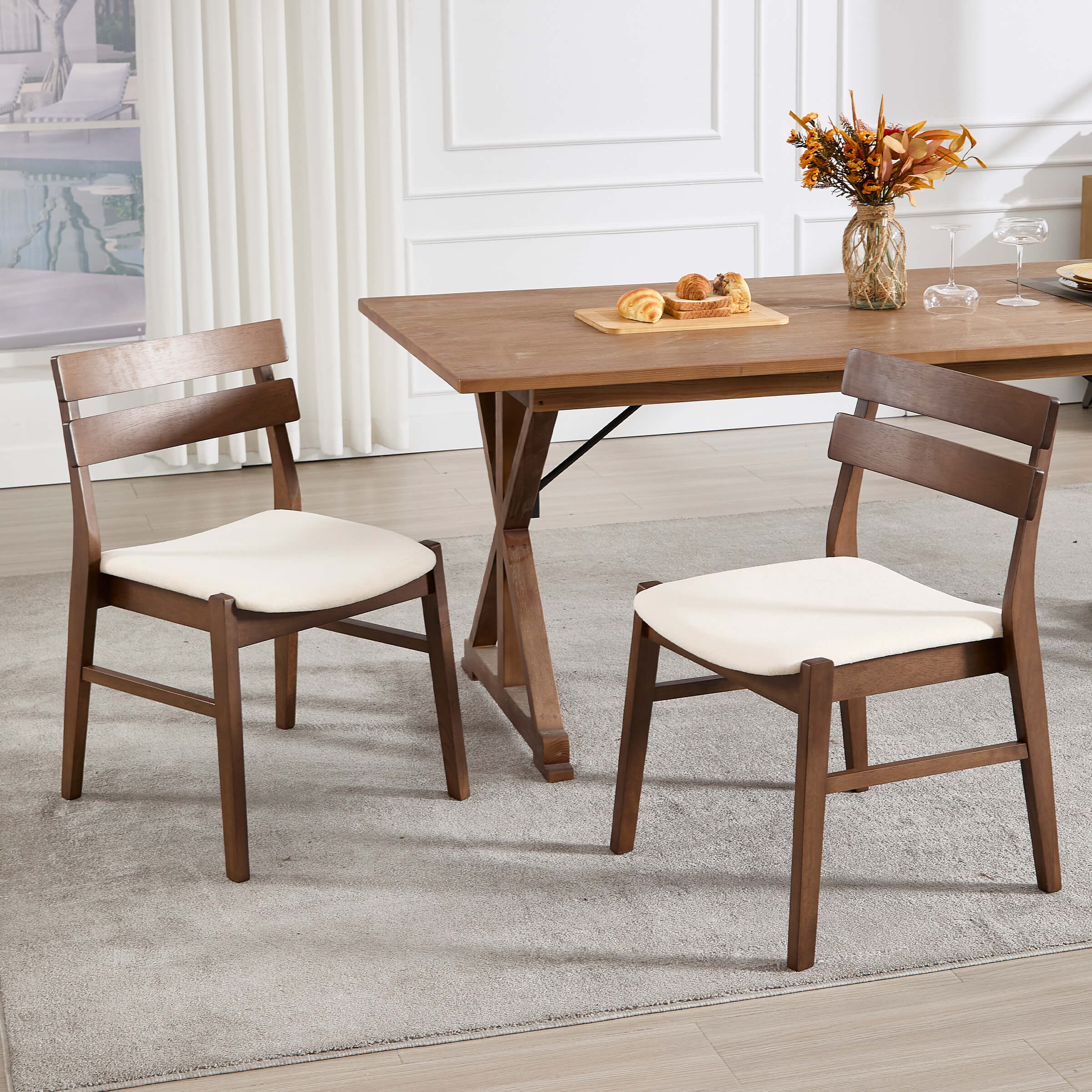 Wood Dining Chairs Set of 2 - 2096DC - Image 9