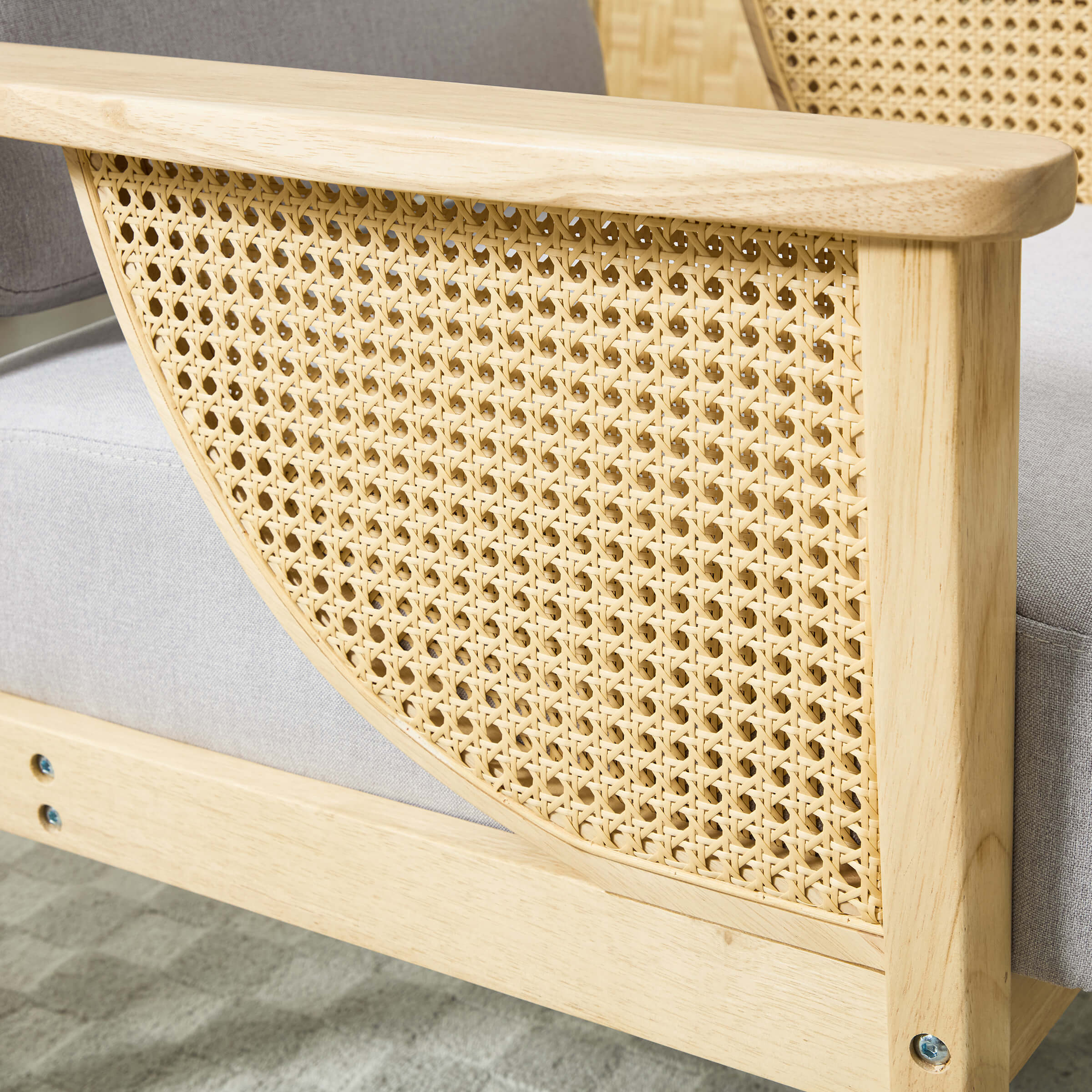 Mid Century Accent Chair with Rattan Armchair - 555AC - Image 16