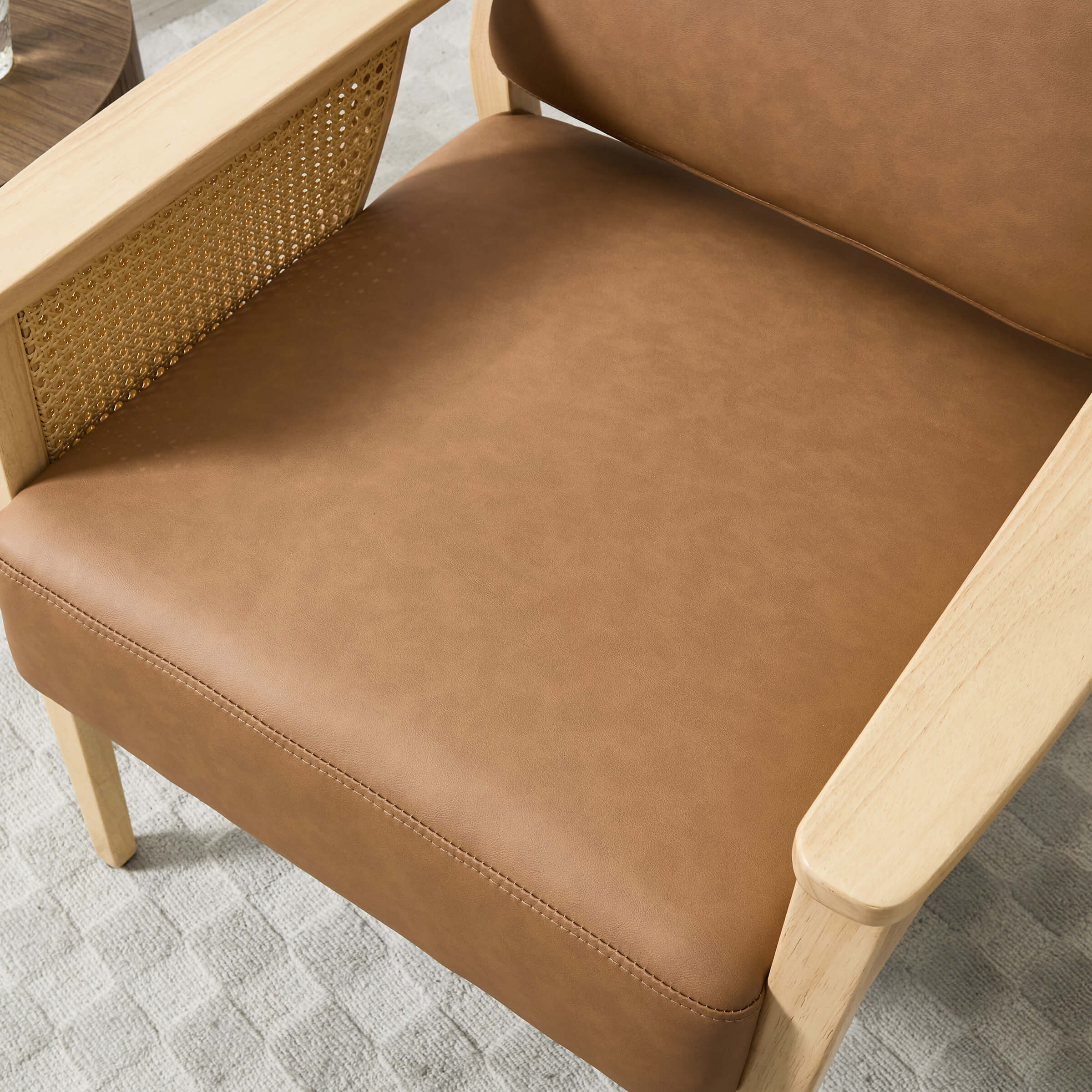 Mid Century Accent Chair with Rattan Armchair - 555AC - Image 23