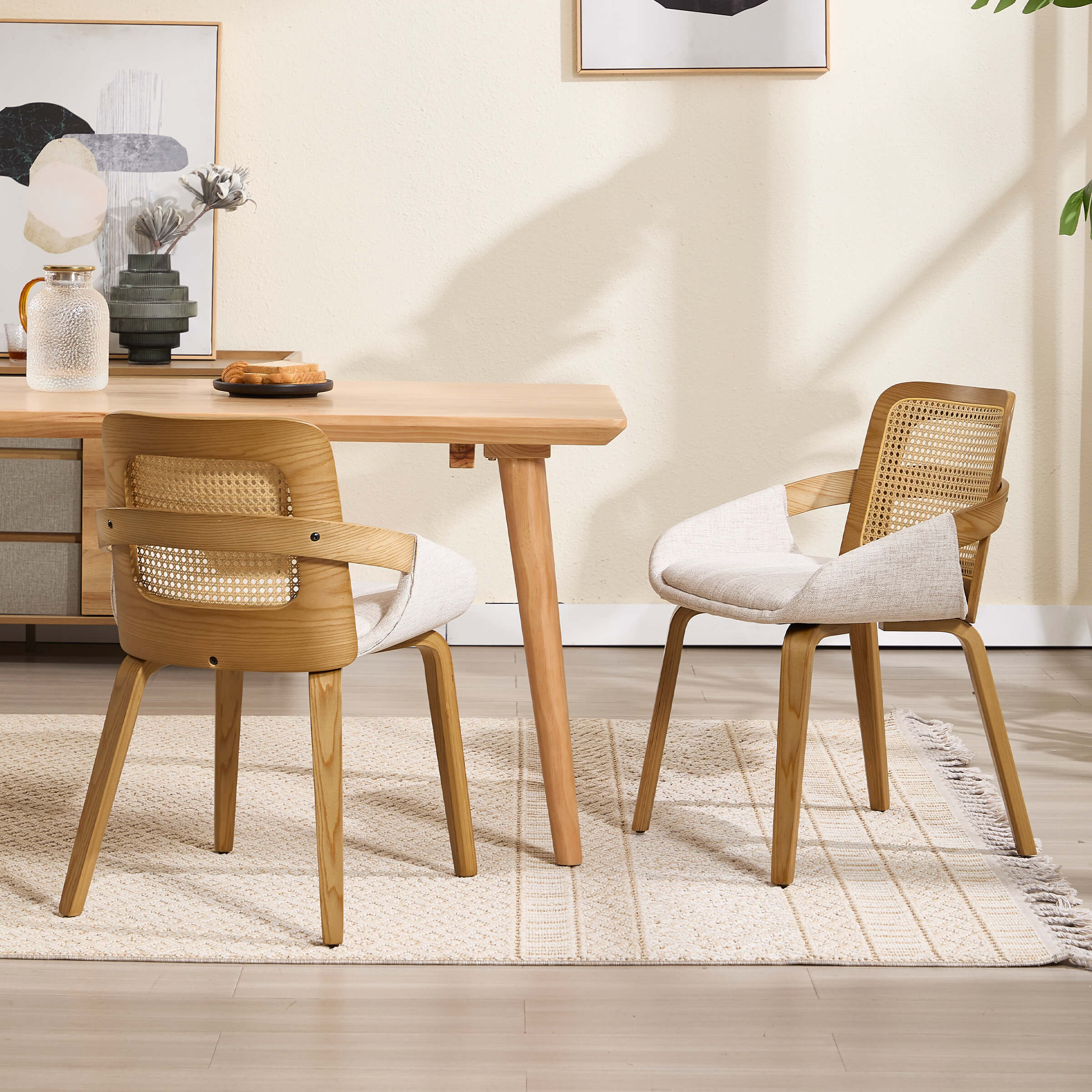 Rattan Cane Dining Chairs Set of 2 - 61343DC - Image 2