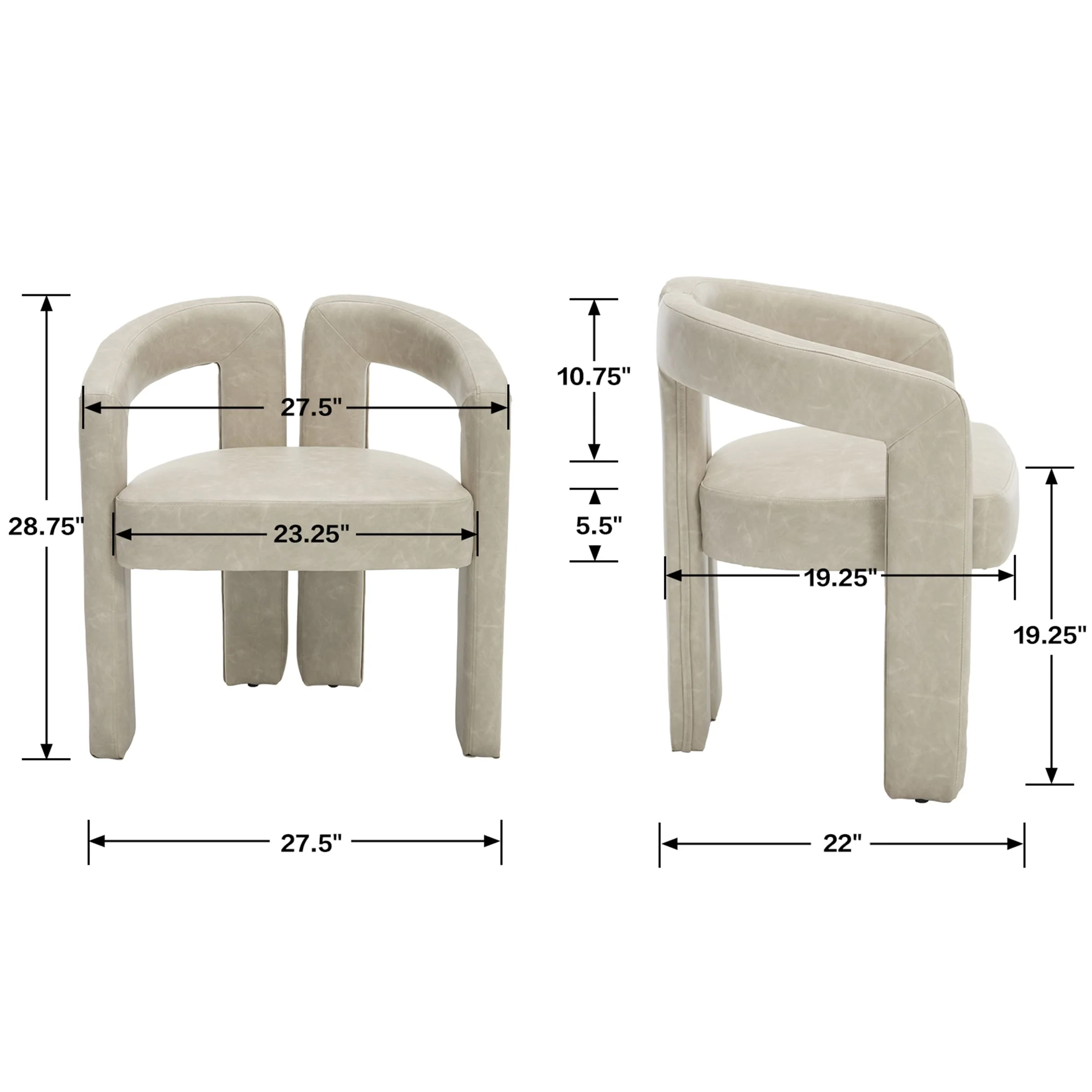 Modern Barrel Dining Chair 1 PCS - 10068DC - Image 10