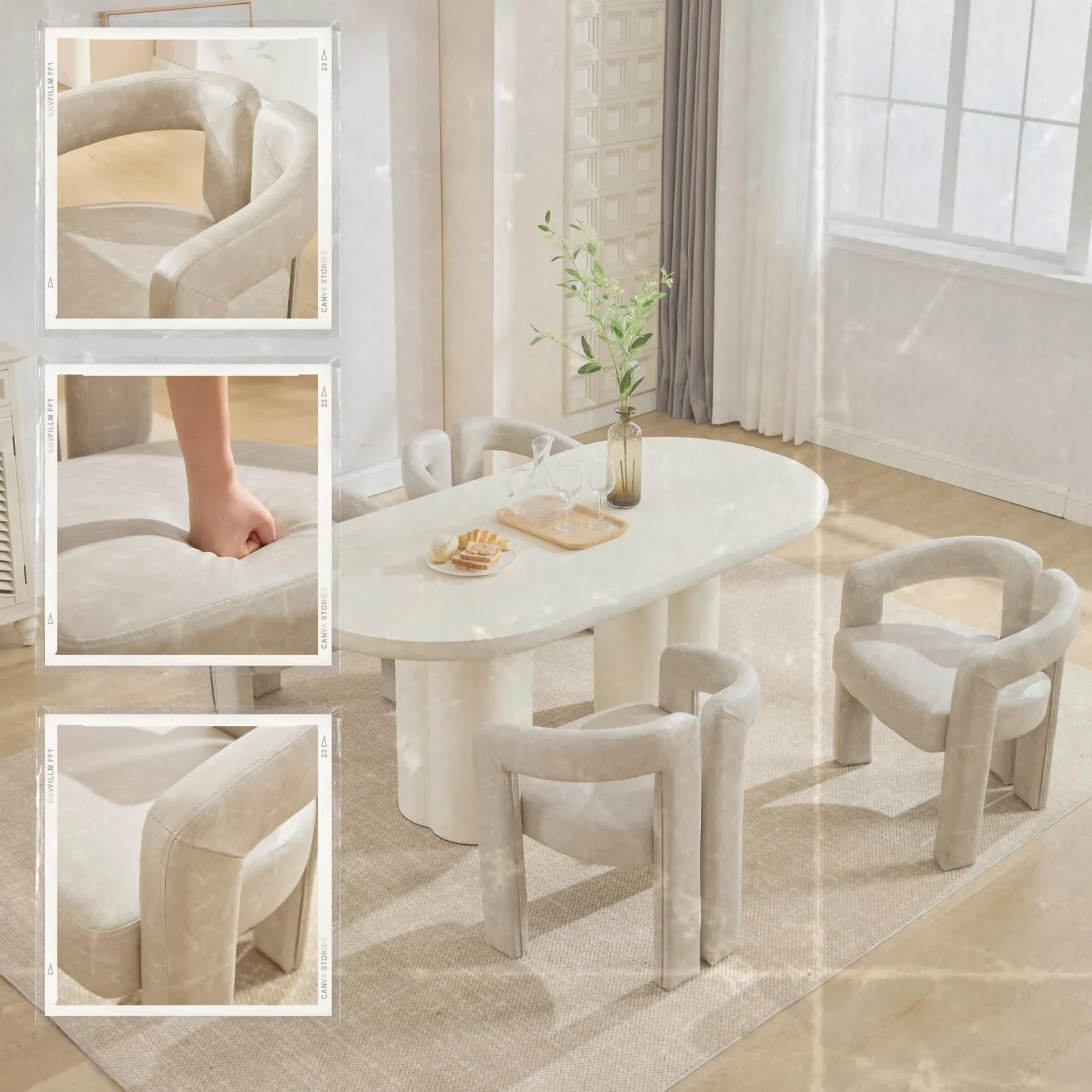 Modern Barrel Dining Chair 1 PCS - 10068DC - Image 3