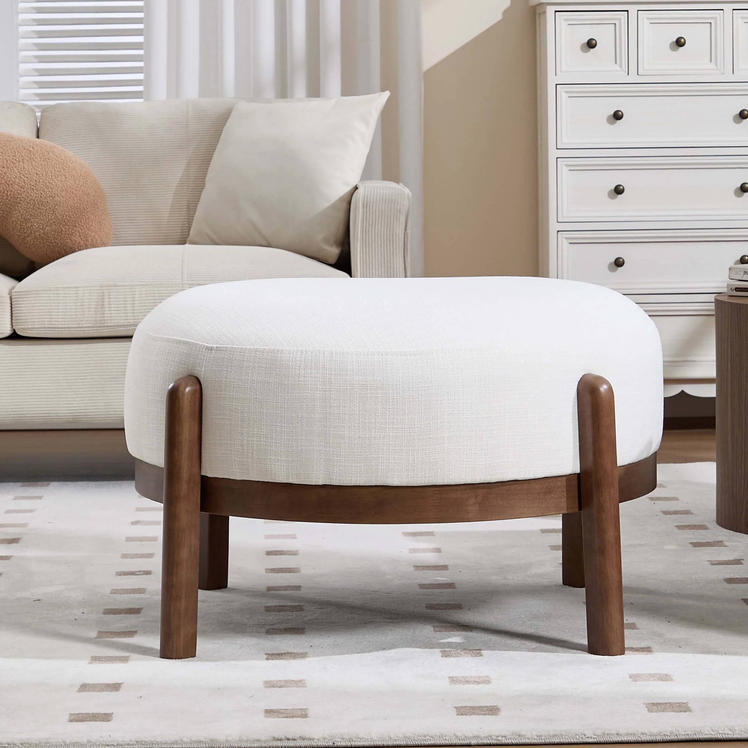 Modern Soft Ottoman with Wood Legs - 2673OT - Image 12